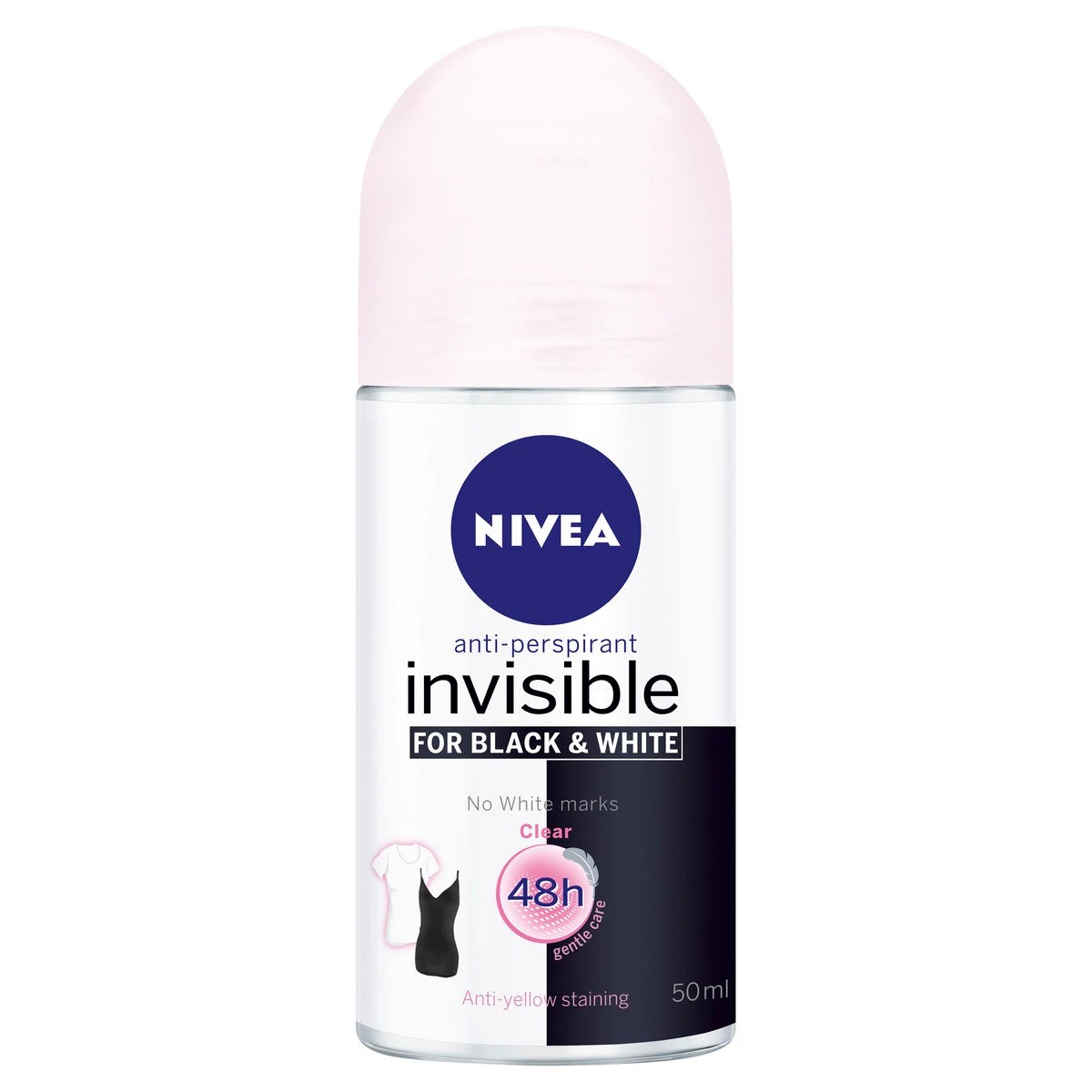 1 Nivea Invisible for Black & White Anti-Perspirant Roll-On 50ml, 1 of 1