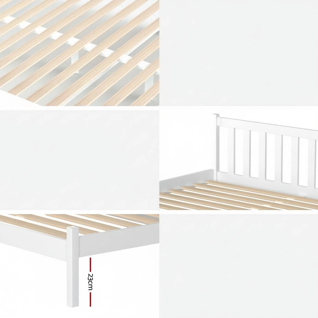 6 Artiss Bed Frame King Single Size Wooden Platform with 2 Storage Drawers - White, 6 of 8