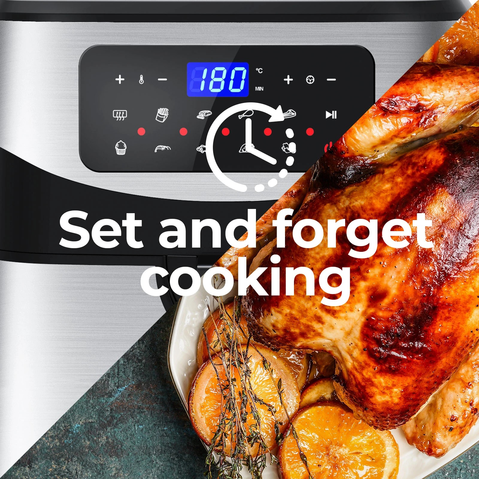 5 Kitchen Couture 12 Litre Air Fryer Multifunctional LCD One Touch Display - Silver, 5 of 10