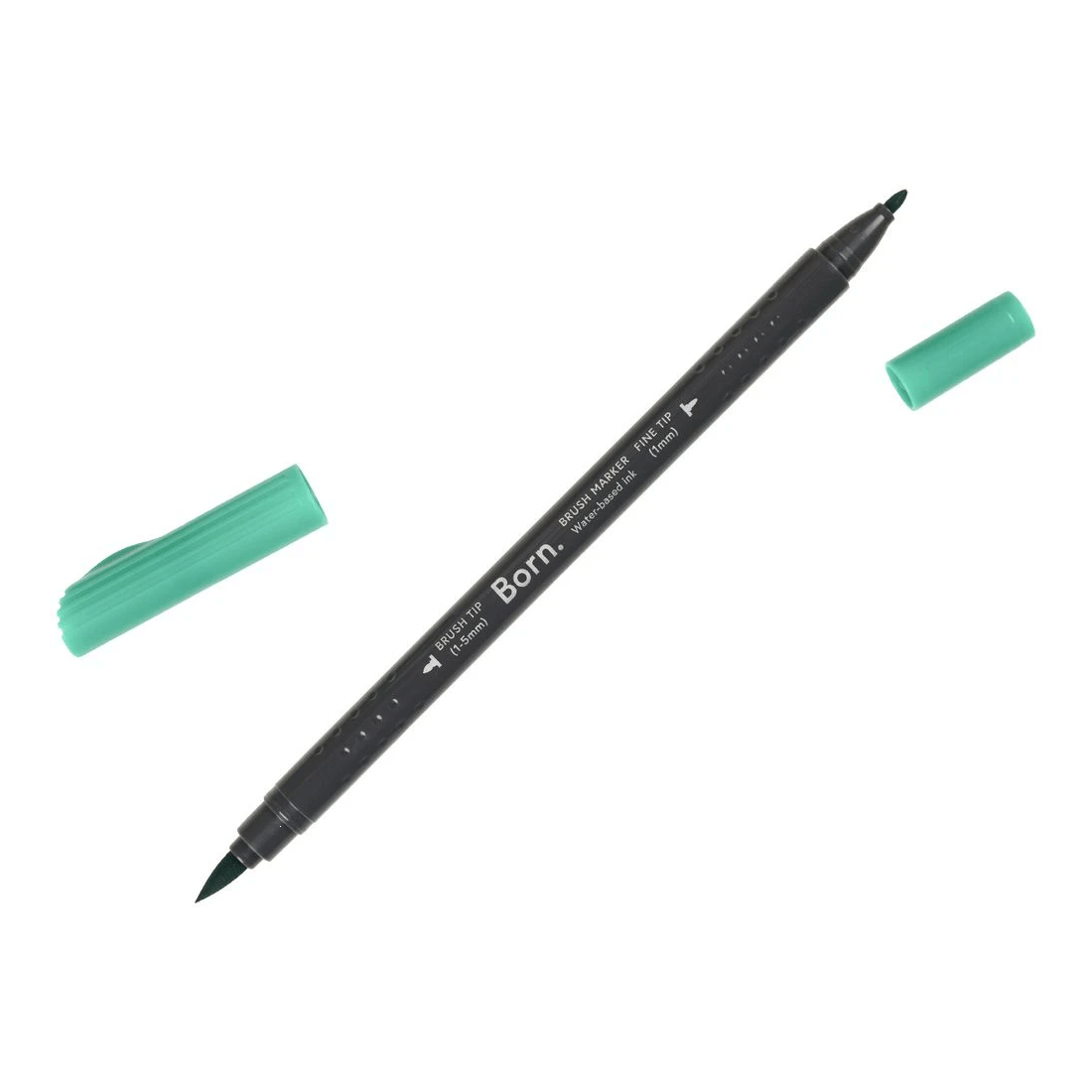 3 Born Professional Brush Dual-Tip Marker Jade Green G190, 3 of 4