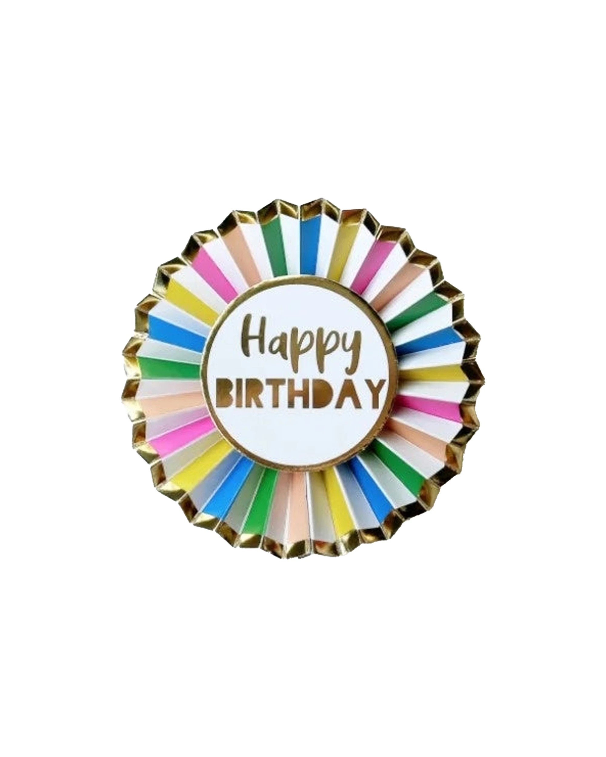 1 Party Maker Happy Birthday Badge Rainbow Accessory - Multi, 1 of 2