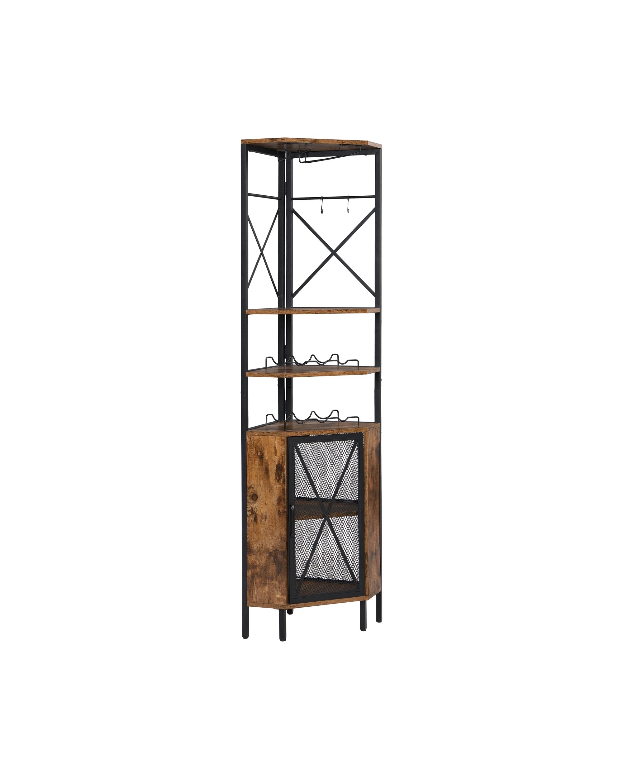 5 IHOMDEC 6 Tier Pentagon Corner Wine Rack Storage Cabinet, 5 of 5