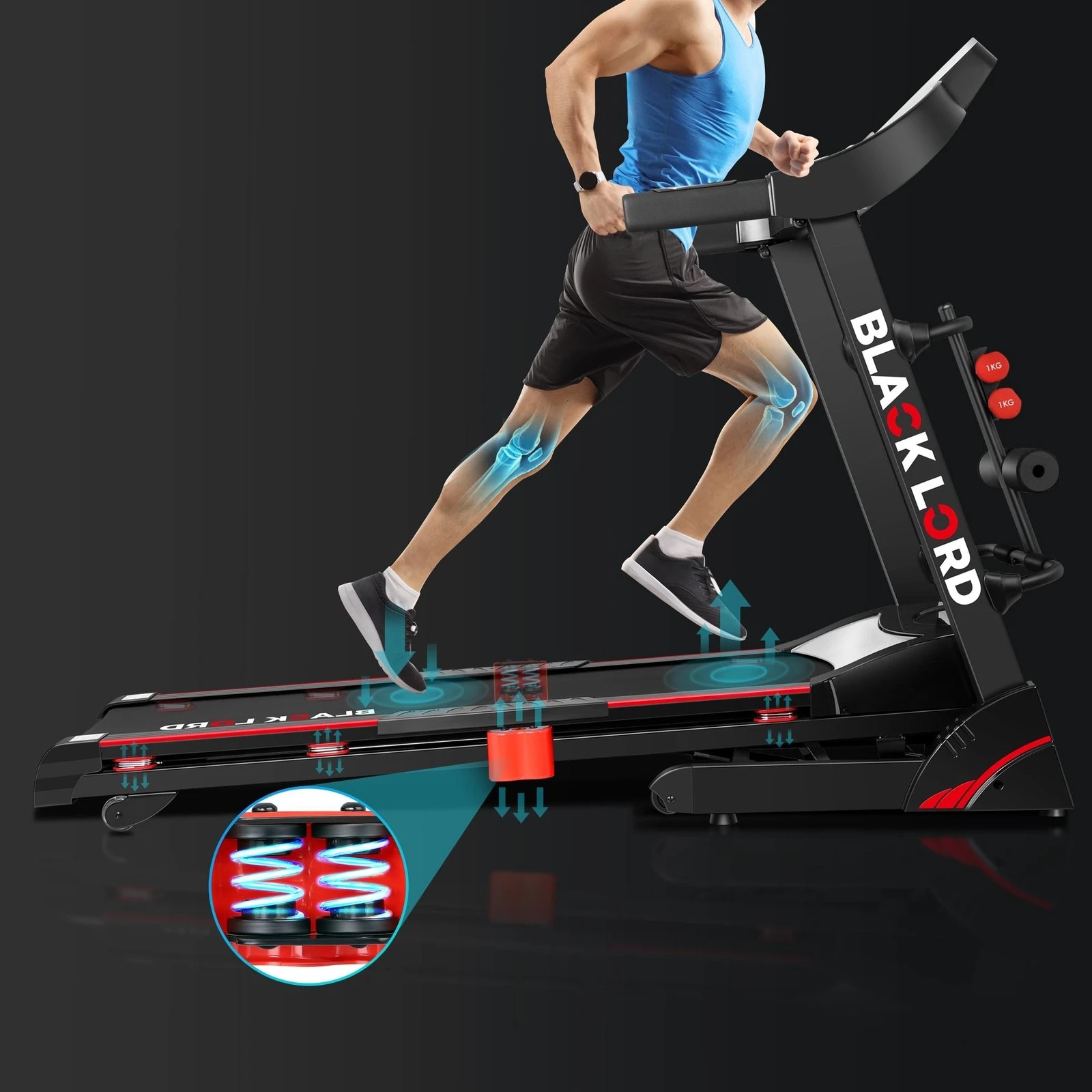 4 Black Lord Treadmill Electric Auto Incline Home Gym Exercise Run Machine, 4 of 10