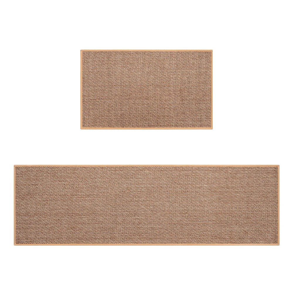 1 ZUNI 2PCS Kitchen Mats Non Slip Anti Fatigue Door Rugs Floor Mat - Beige, 1 of 3