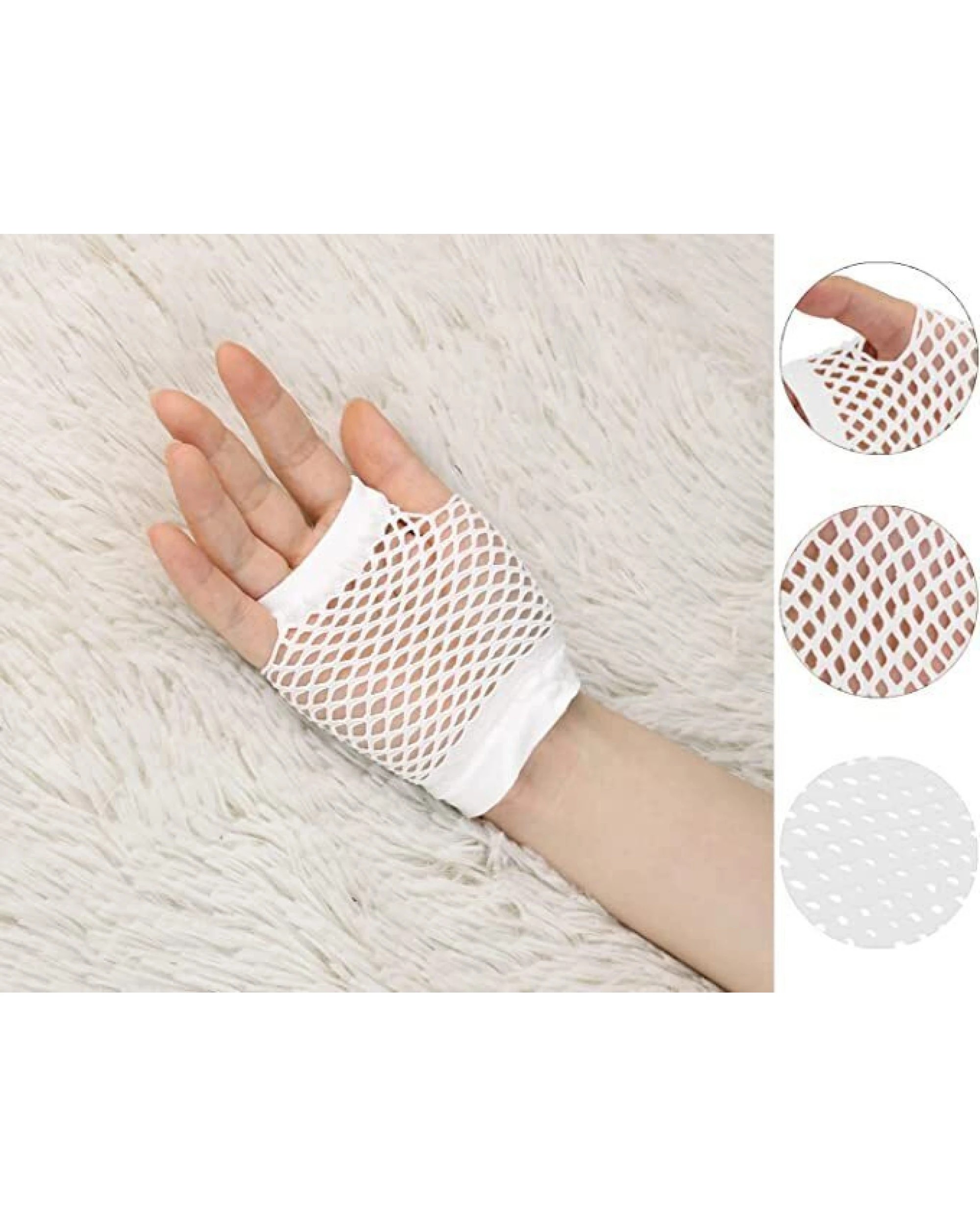 2 BR Costumes Fingerless Fishnet Gloves for Costume Parties Wrist Length, 2 of 3