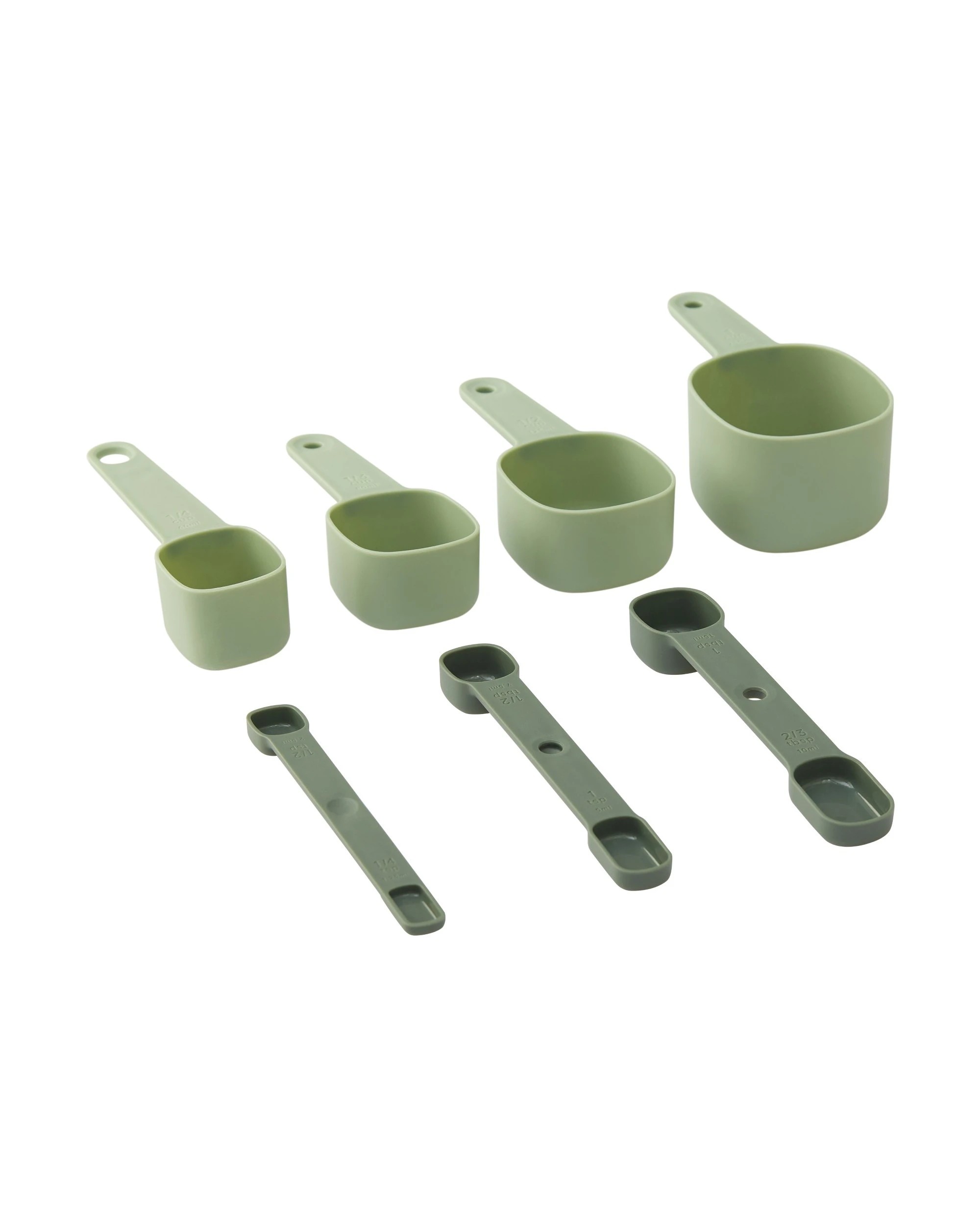 6 Gourmet Kitchen Modern Nesting Measuring Cup & Spoon Bundle - Green, 6 of 8