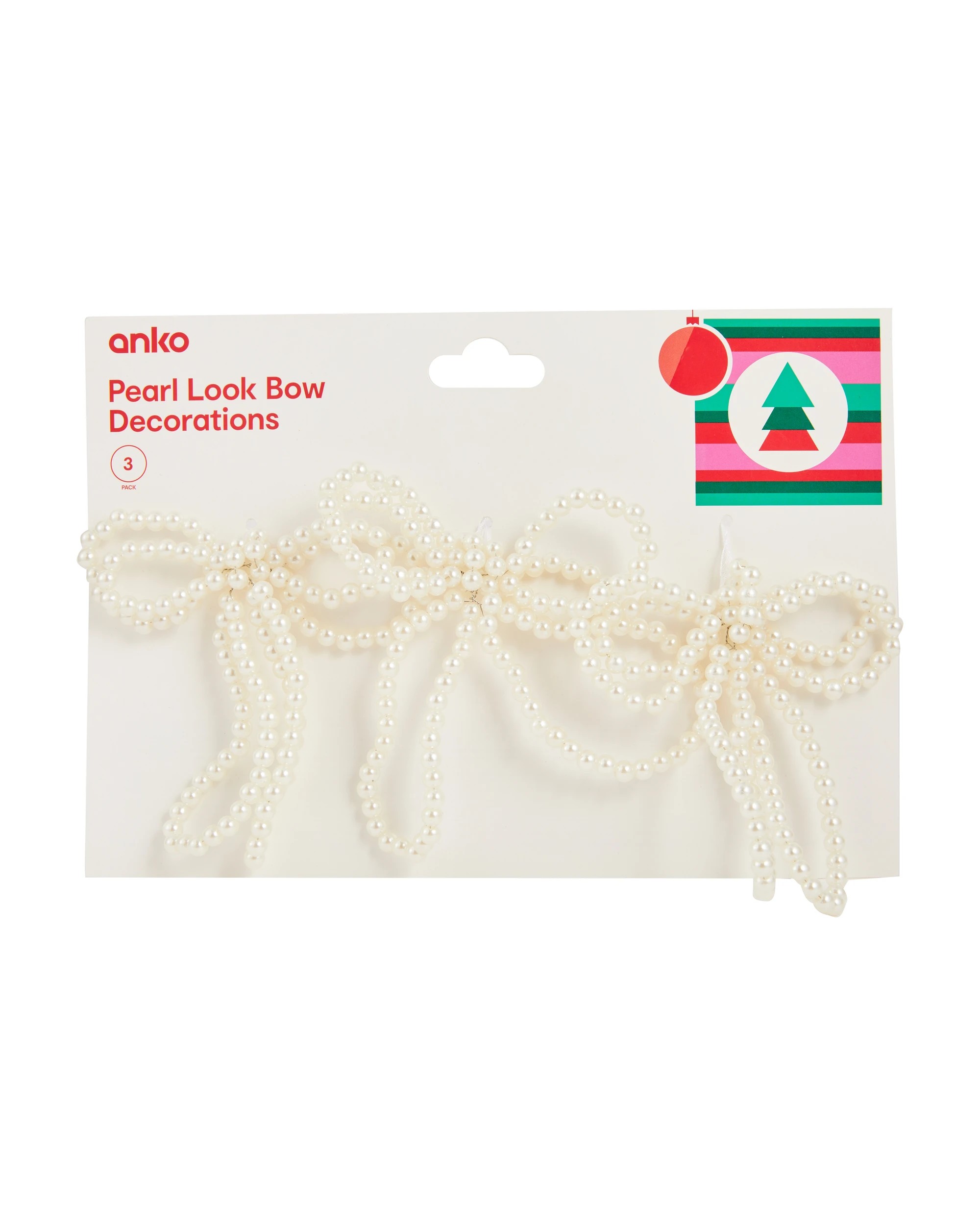 1 3 Pack Faux Pearl Look Bow Decorations, 1 of 6