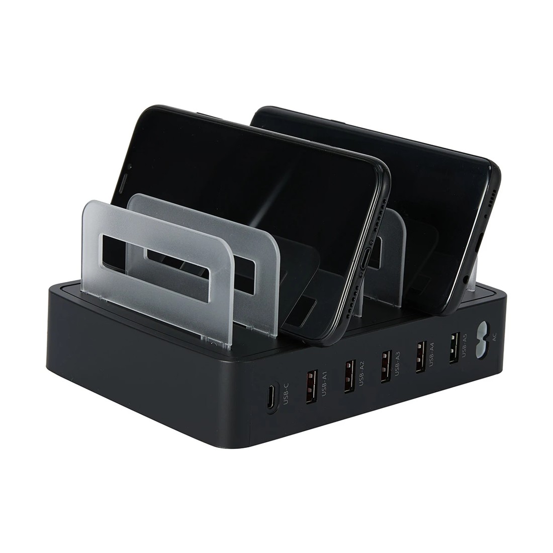 8 6 Port USB Charger Stand - Black, 8 of 10