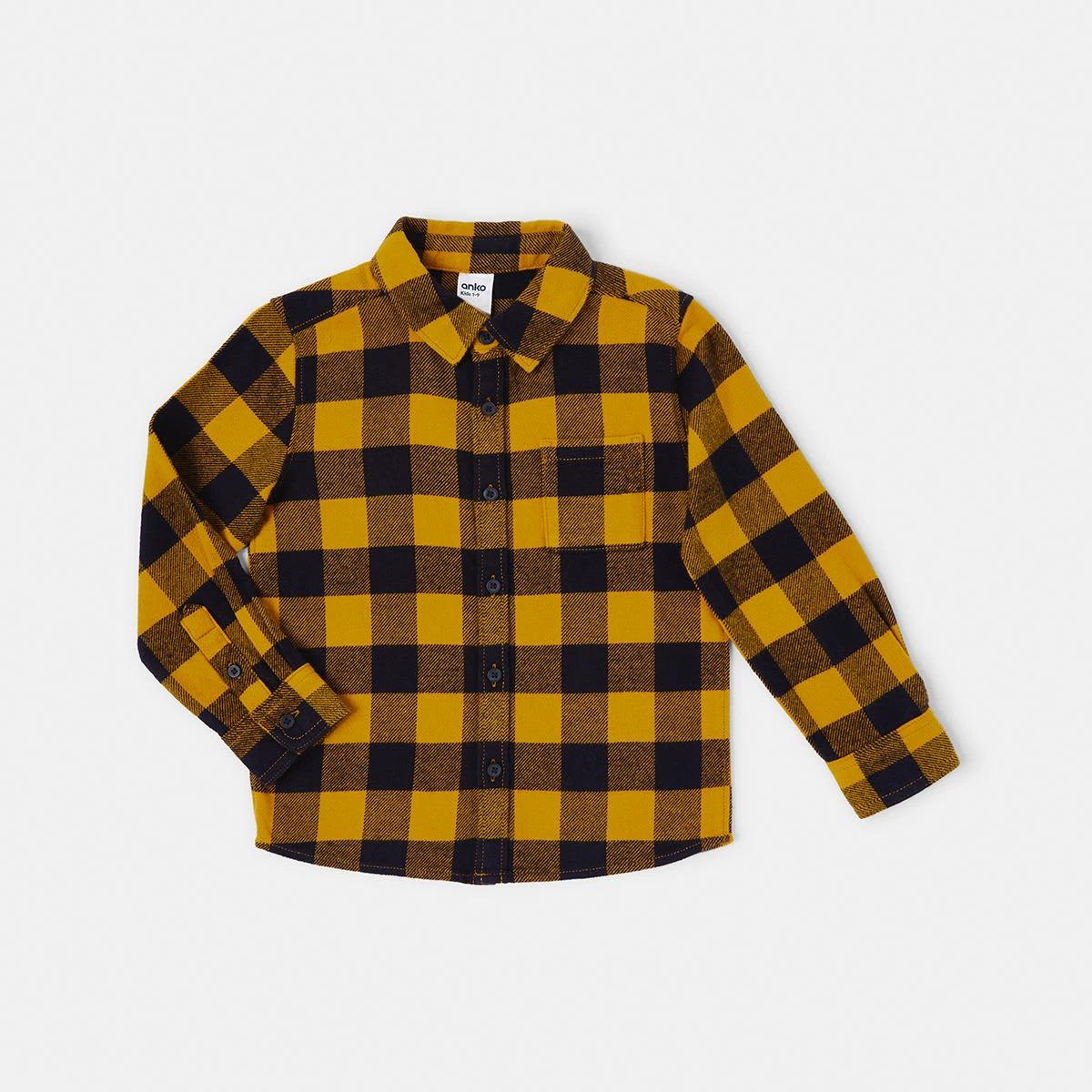 8 Yarn Dye Flannelette Shirt Ylw Check, 8 of 9