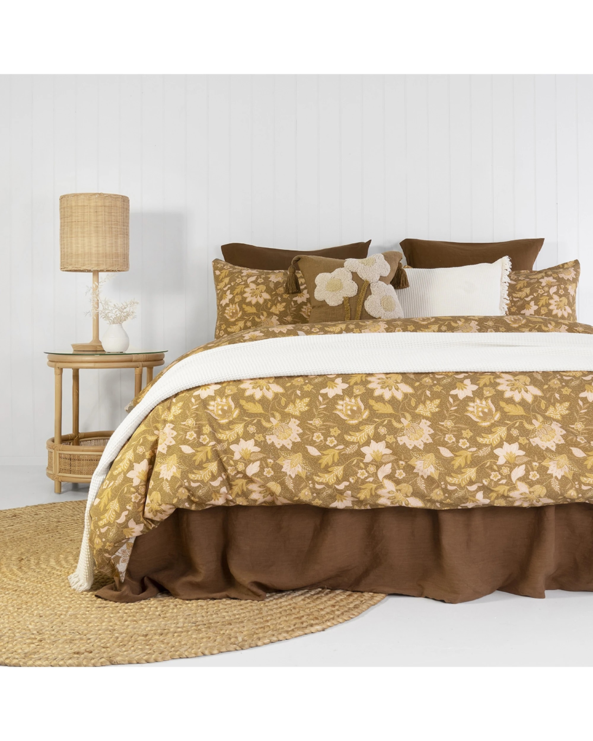 1 Bambury Melati Quilt Cover Set Cotton Enzyme Washed Reversible Floral - King Bed - Pattern, 1 of 5