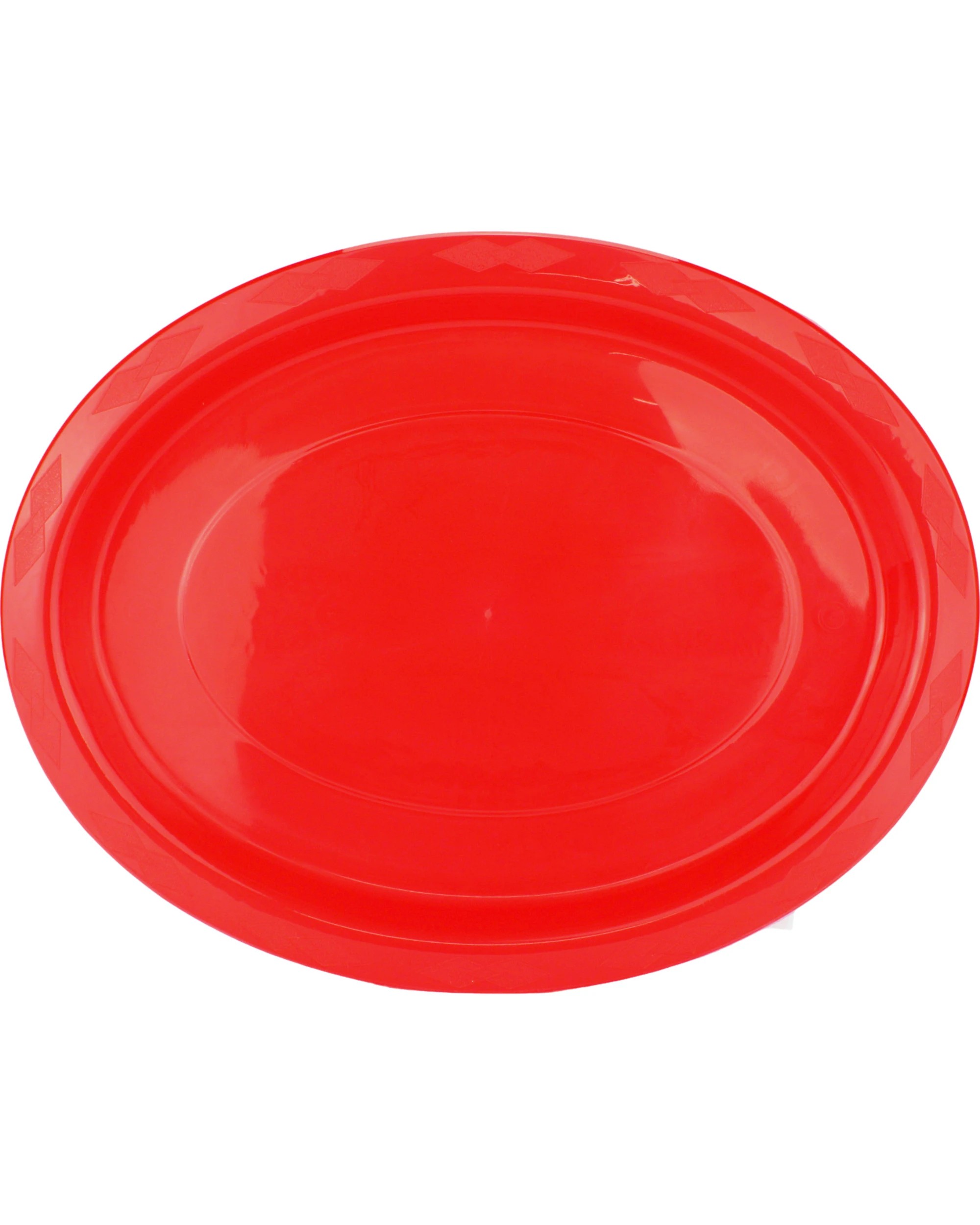 1 Alpen Reusable Oval Plates 31.5cm Pack of 20 - Red - Red, 1 of 3