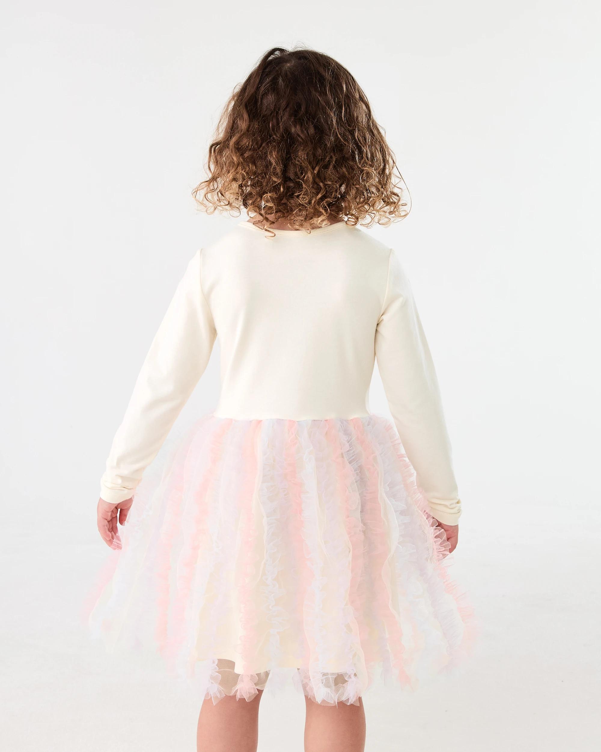 2 Long Sleeve Rib Tutu Dress Bge Unicrn, 2 of 8