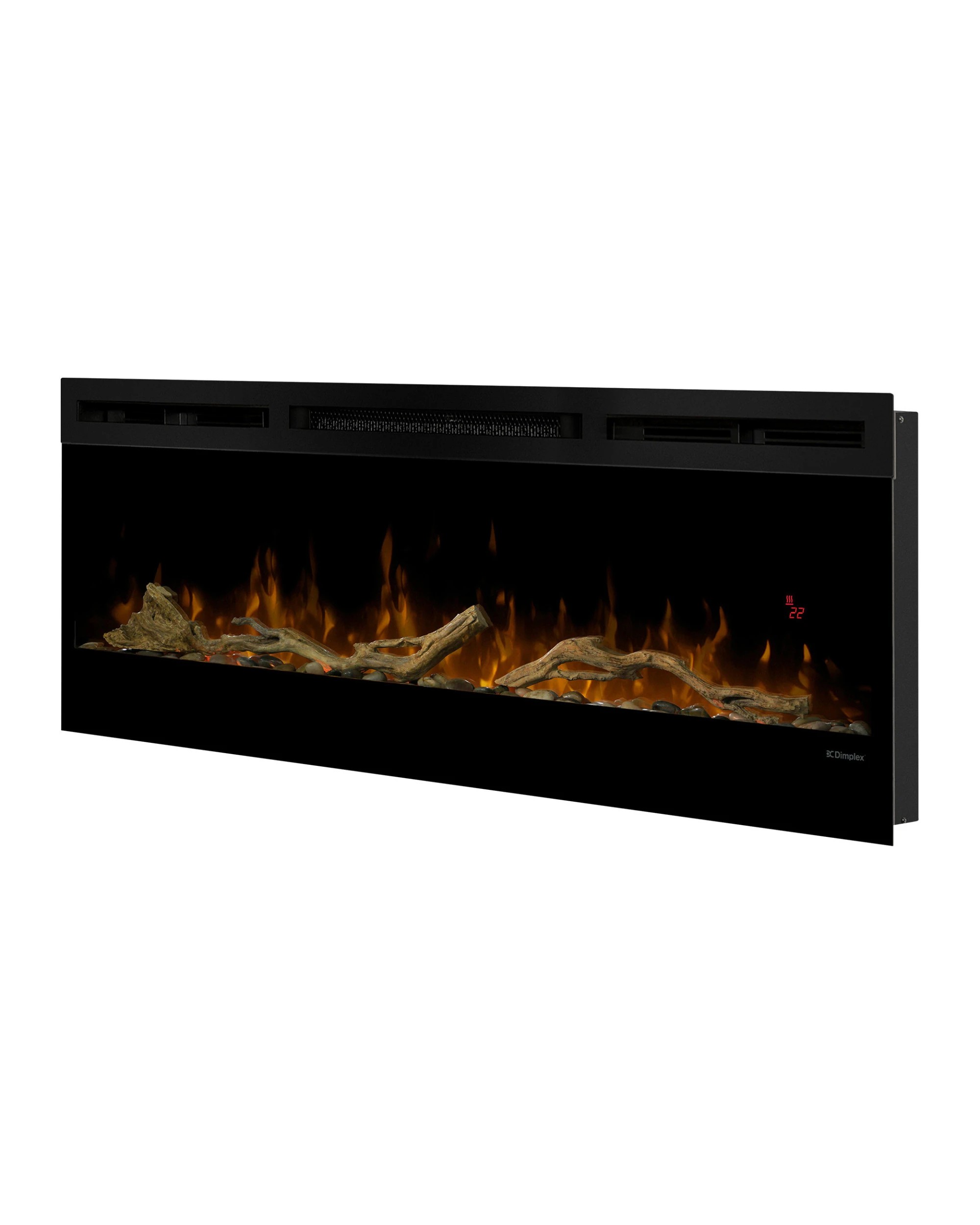 1 Dimplex 74-inch Linear Fireplace Driftwood and River Rock Accessory Package - Black, 1 of 8