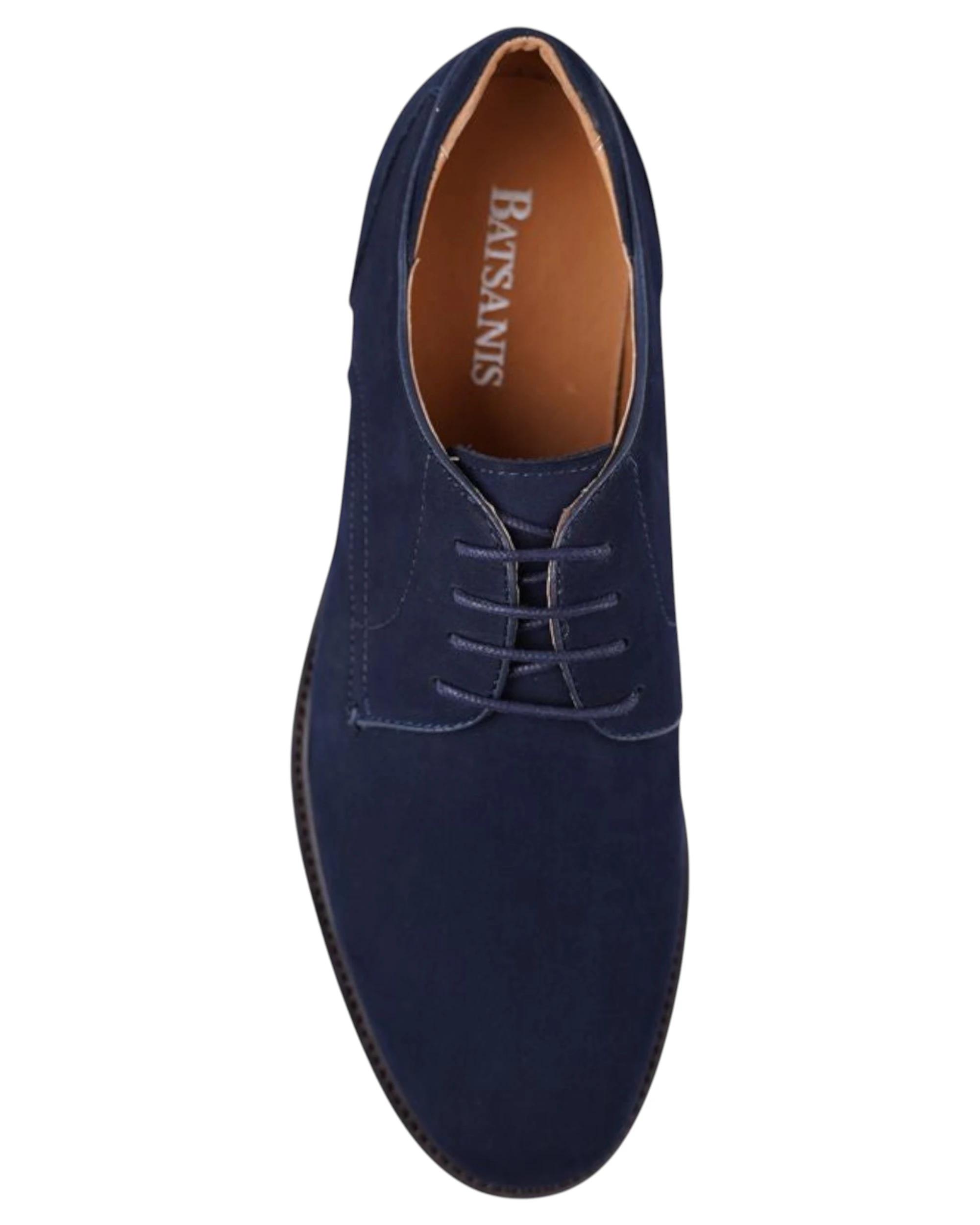 3 Batsanis Mens Colter Lace Up Work Formal Shoes NAVY, 3 of 6