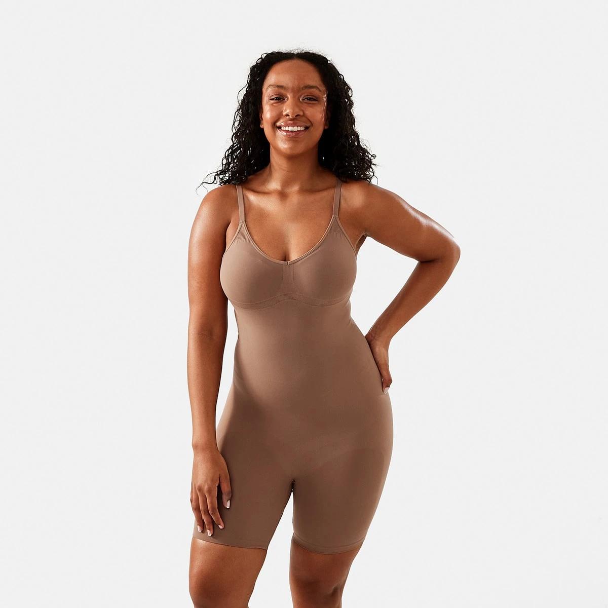 1 Longline Seamfree Bodysuit Tan, 1 of 6