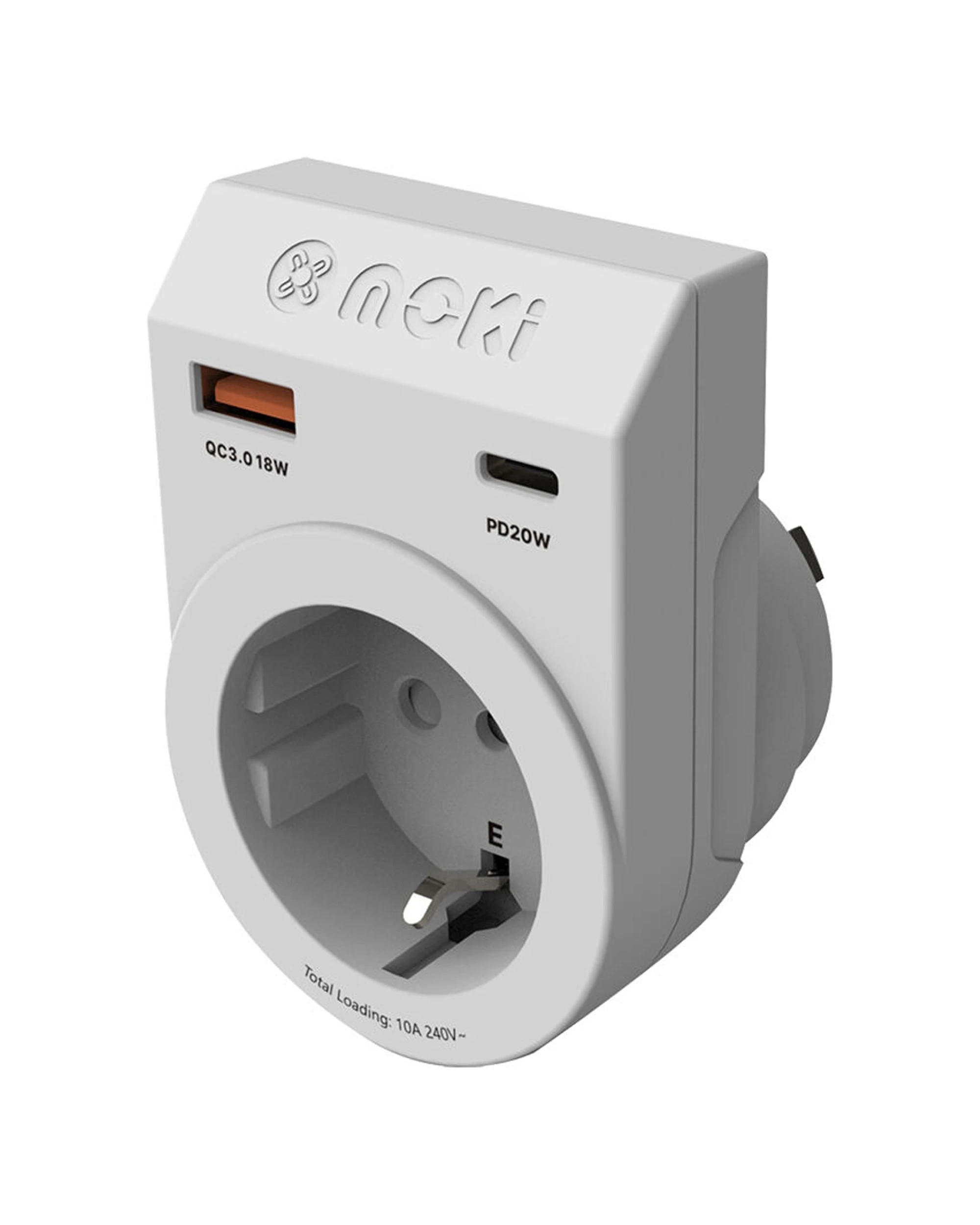 2 Moki 2PK Travel Adaptor Plus Inbound EU to AU NZ with Type C USB A - White, 2 of 4