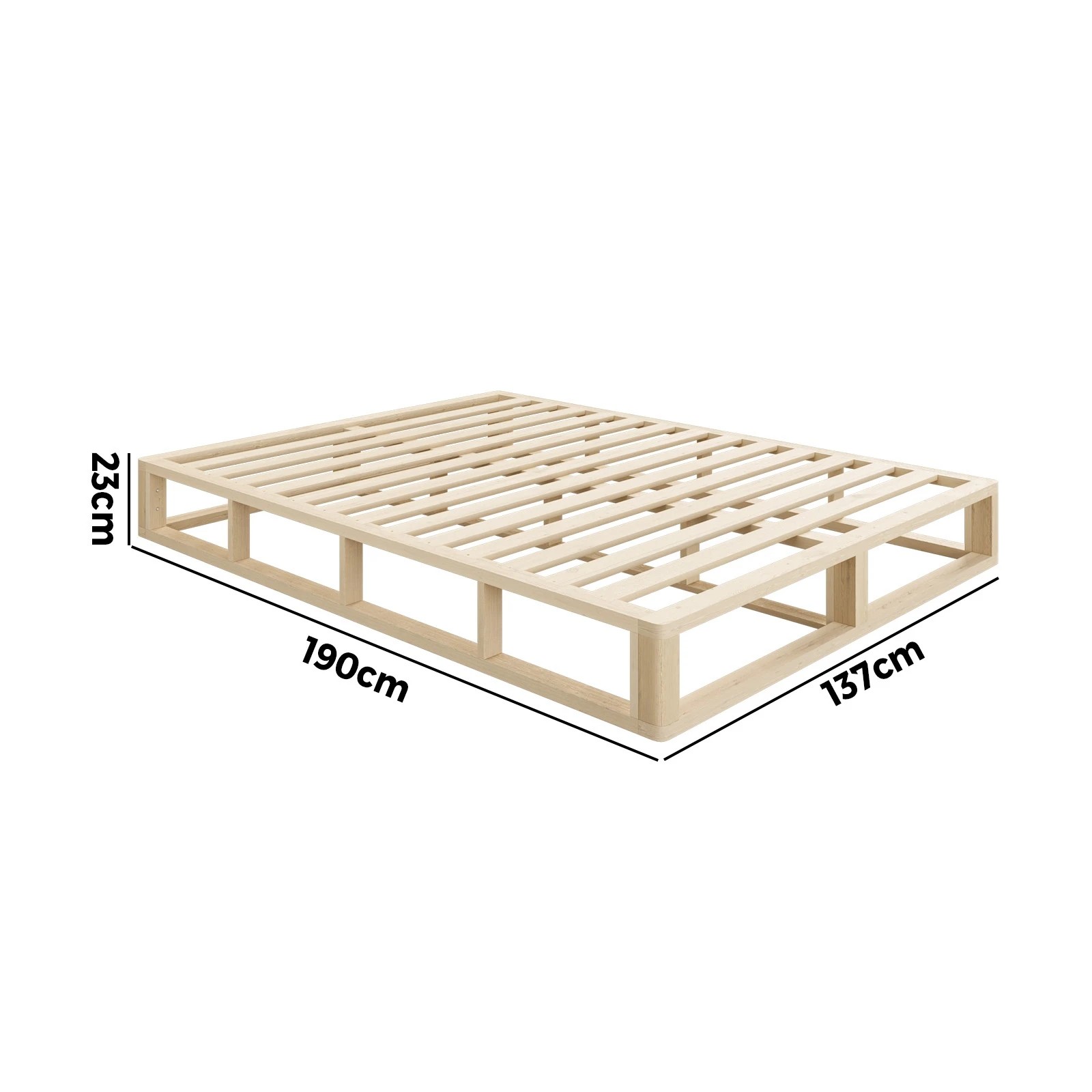 5 Oikiture Bed Frame Double Size Wooden Bed Base Platform
 - Natural, 5 of 10