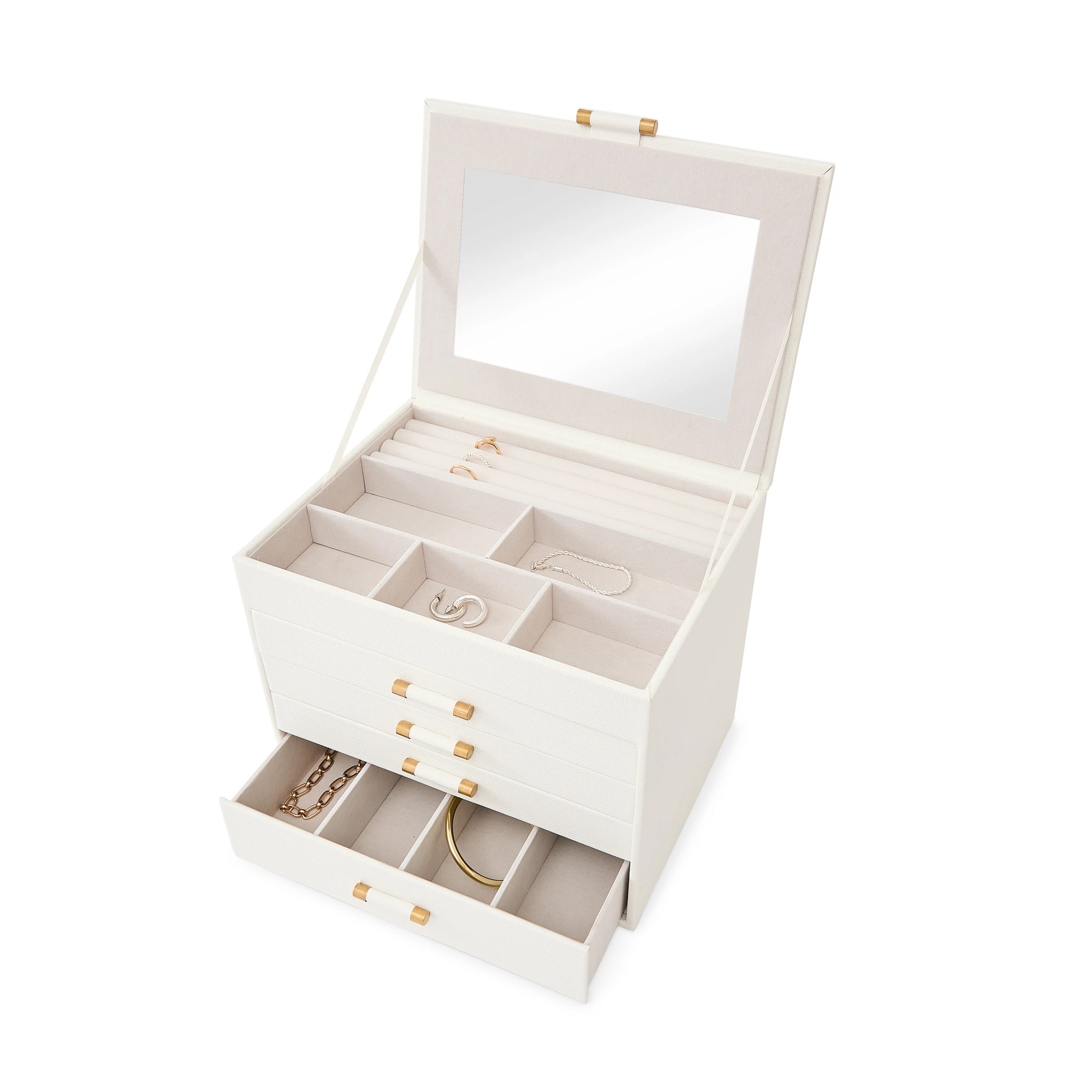 1 5 Tier Jewellery Box - Milky White, 1 of 10