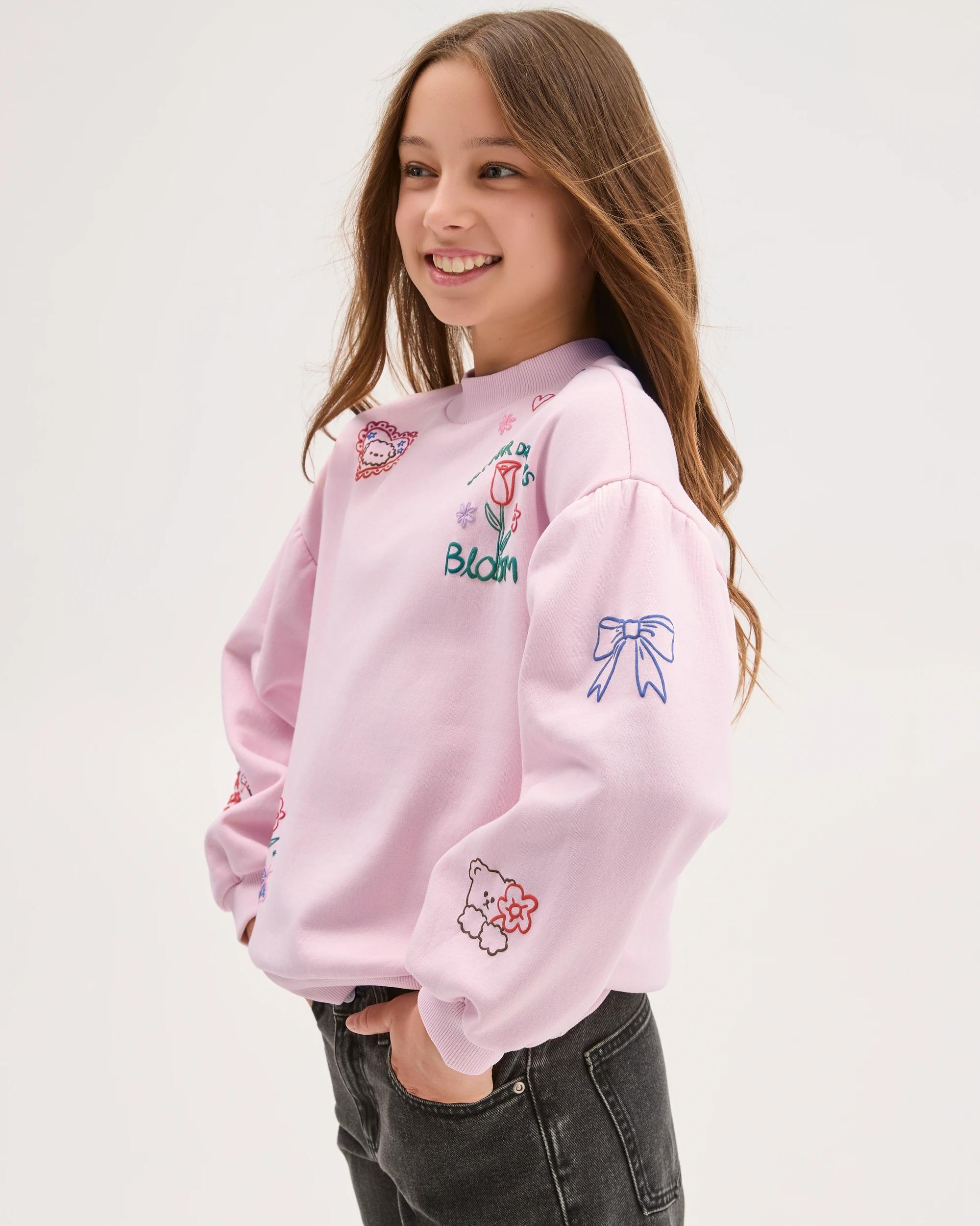 3 Target Kids Australian Cotton Blend Balloon Sleeve Fleece Jumper PINK, 3 of 7