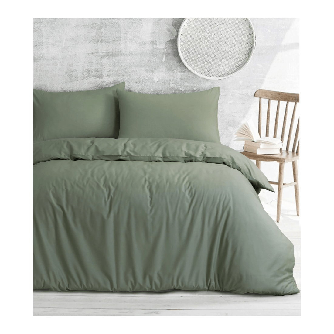 2 Amsons Royale 100% Cotton Quilt Cover Set — Double, Light Sage - Green, 2 of 2
