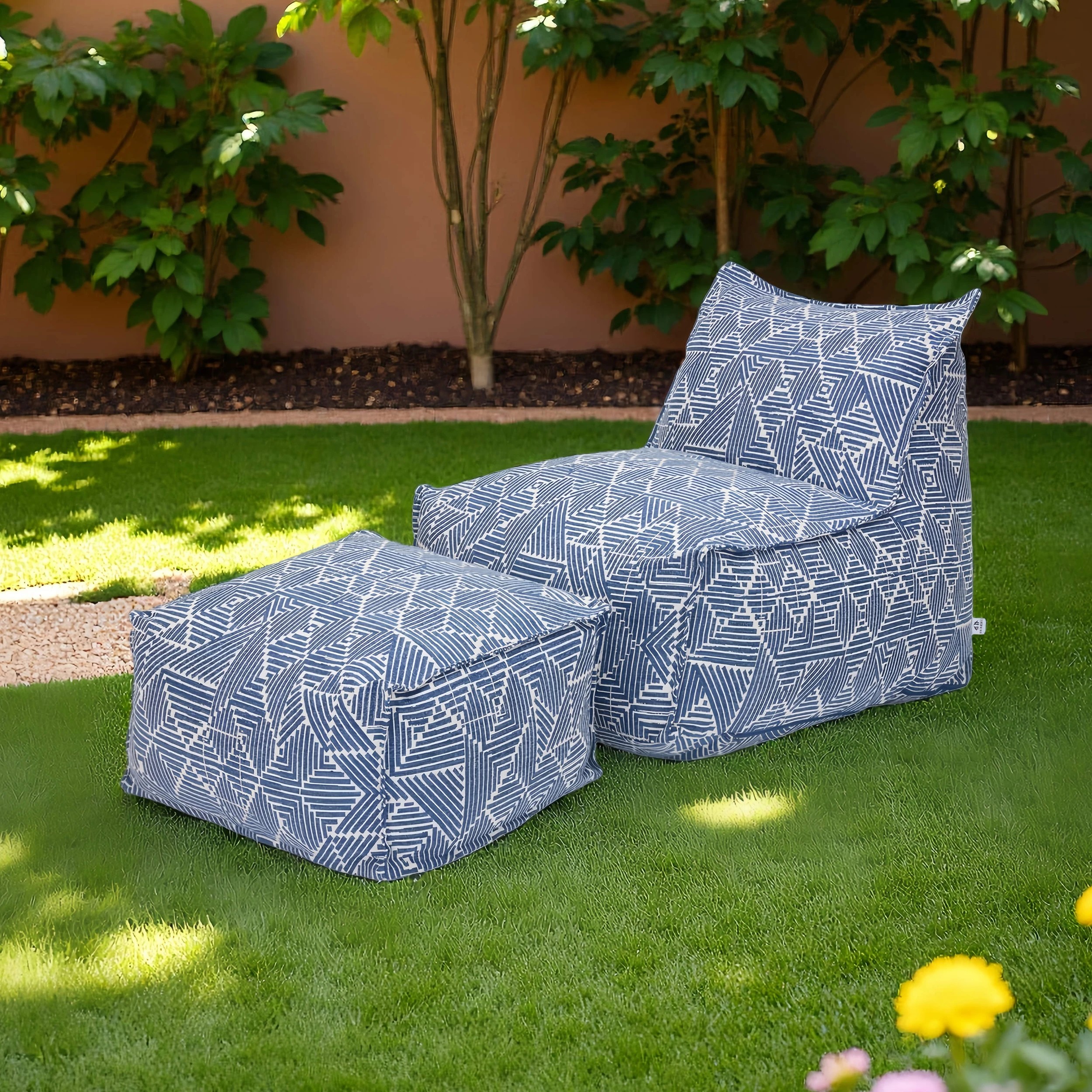 9 IHOMDEC Outdoor Waterproof Compression Sofa With Ottoman - Blue, 9 of 10