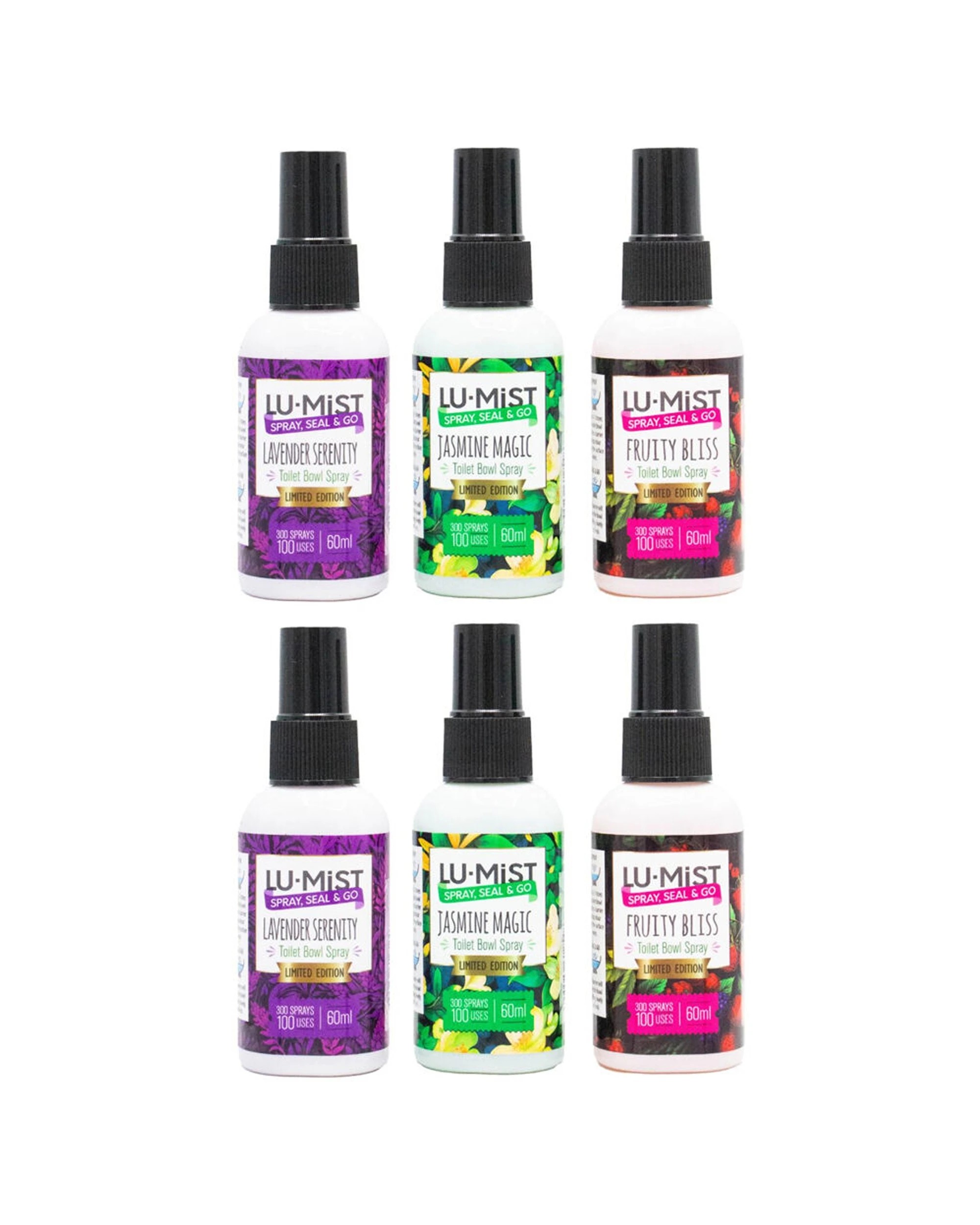 1 Lumist 6PK Toilet Bowl Spray Assorted Fragrance Odour Eliminator 60ml - Multi, 1 of 5