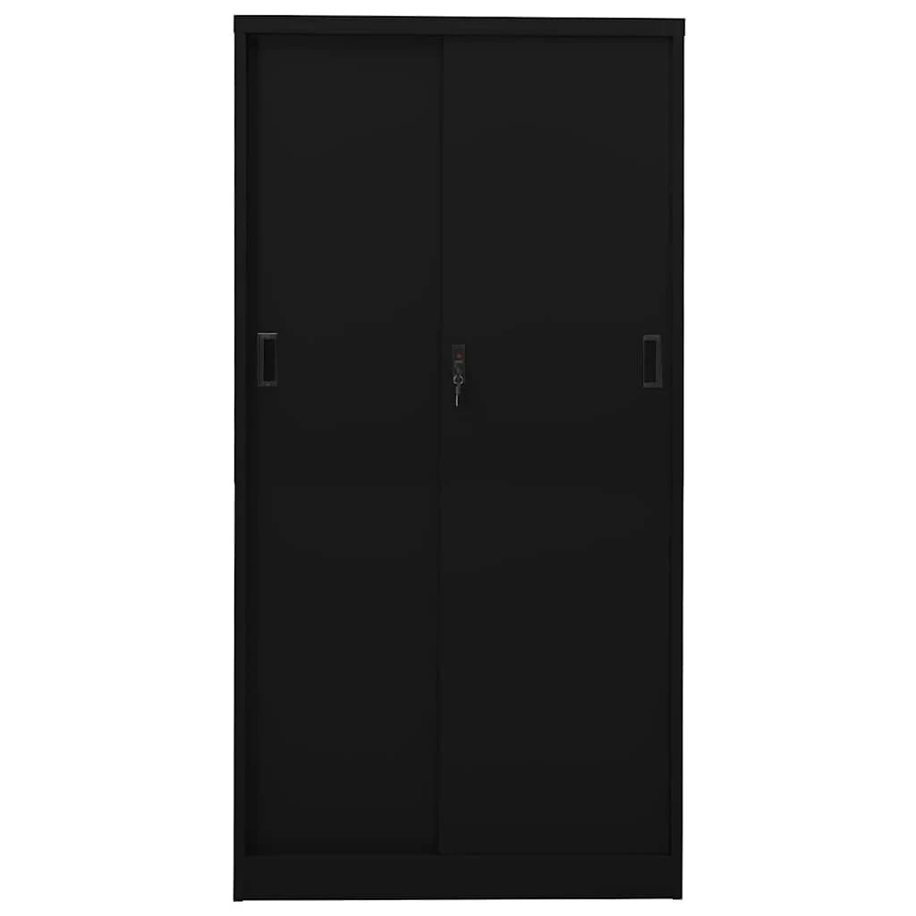 4 vidaXL Office cabinet Height-Adjustable Shelves - Black - Black, 4 of 10