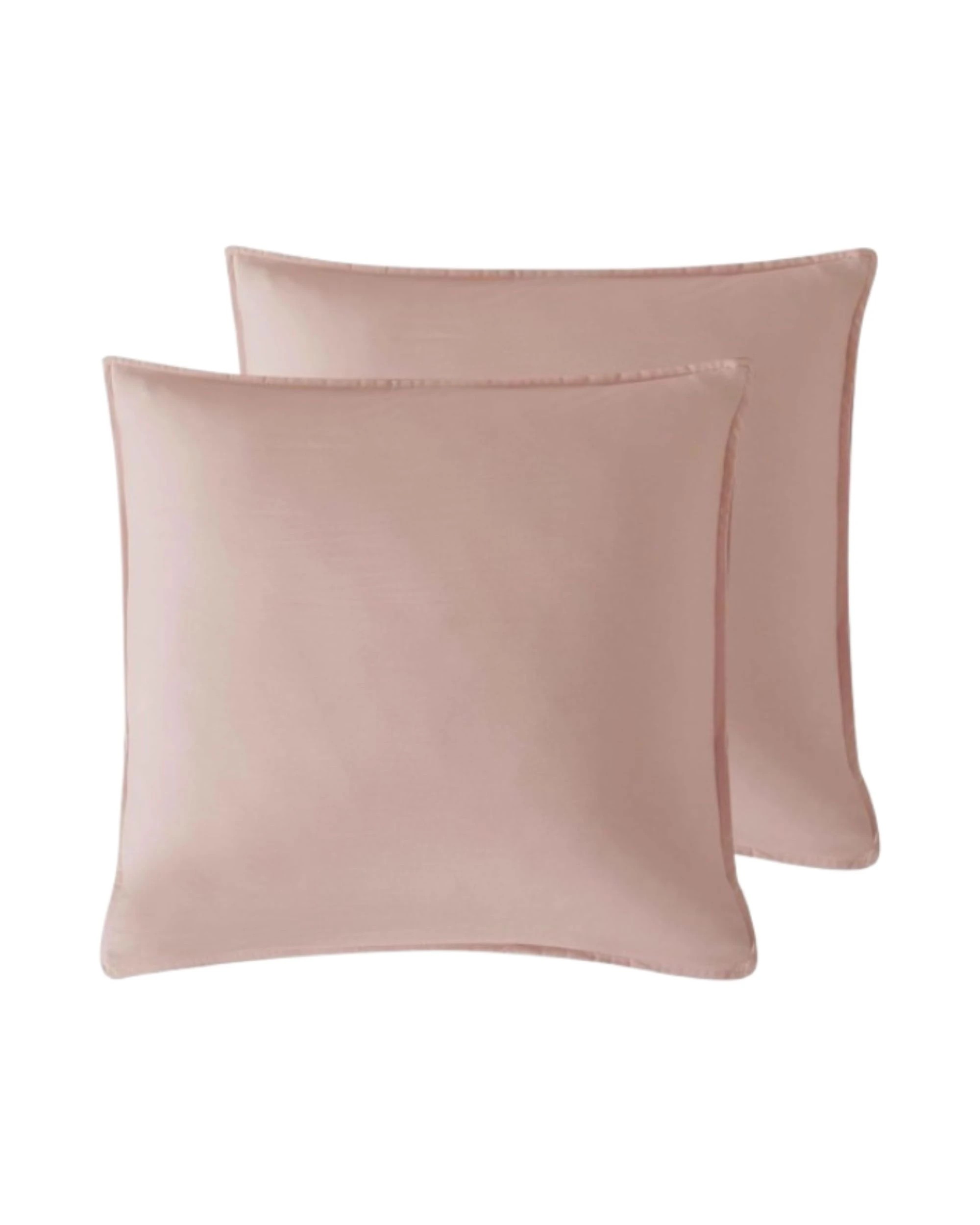 1 CleverPolly 2-Pack Vintage Washed Microfibre European Pillowcases - Pink, 1 of 3