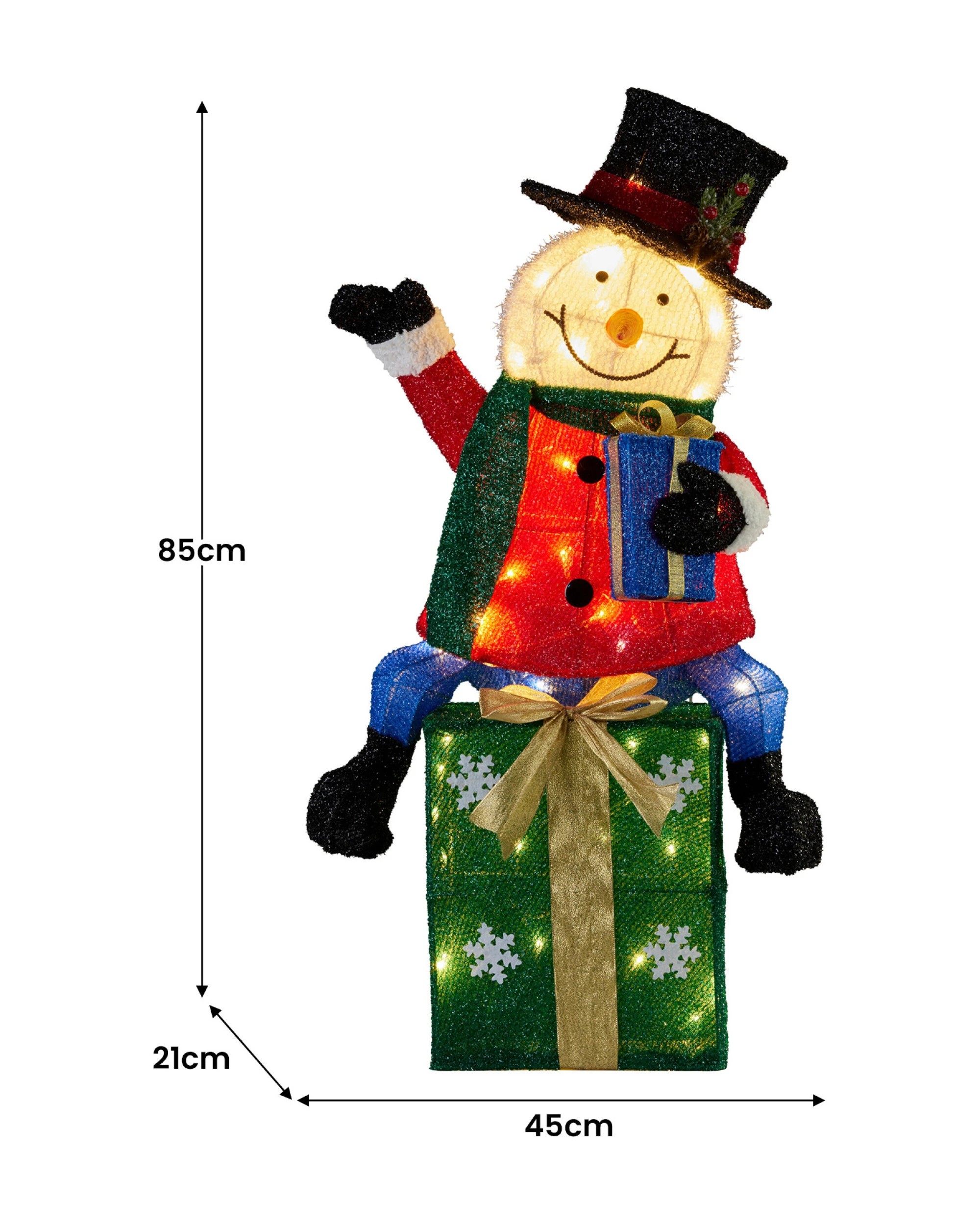 4 Christabelle 85cm Christmas Snowman On Presents Display With Lights, 4 of 9