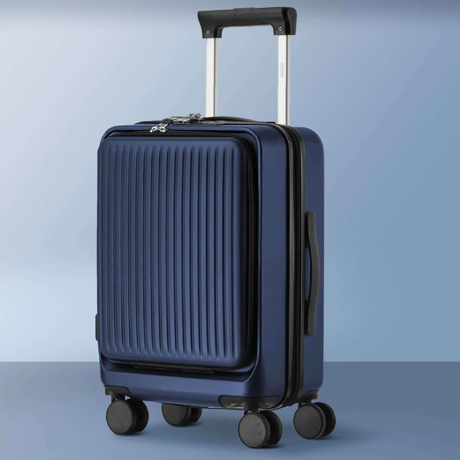 3 Mazam 24" Luggage Suitcase Front Opening Travel TSA Hard Case - Blue, 3 of 8