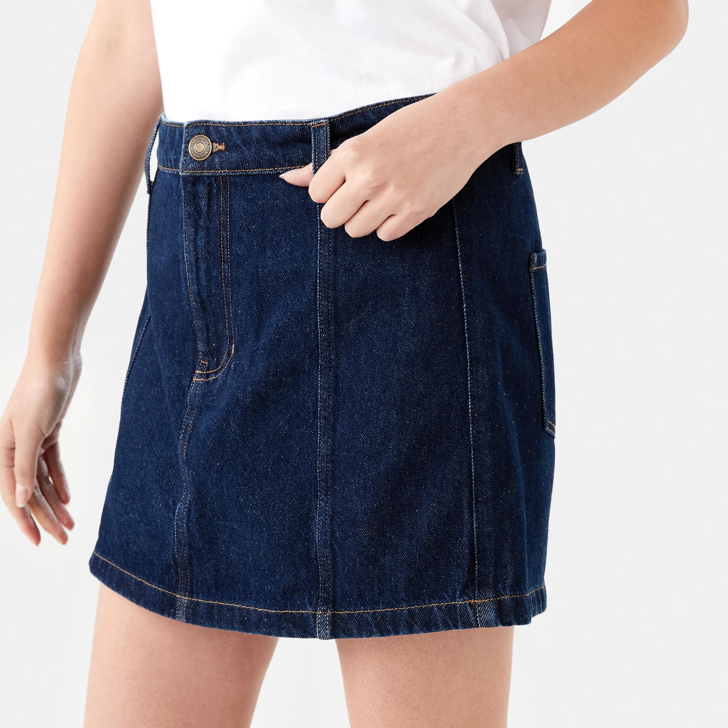 3 Denim Mini Skort INDIGO WASH, 3 of 8