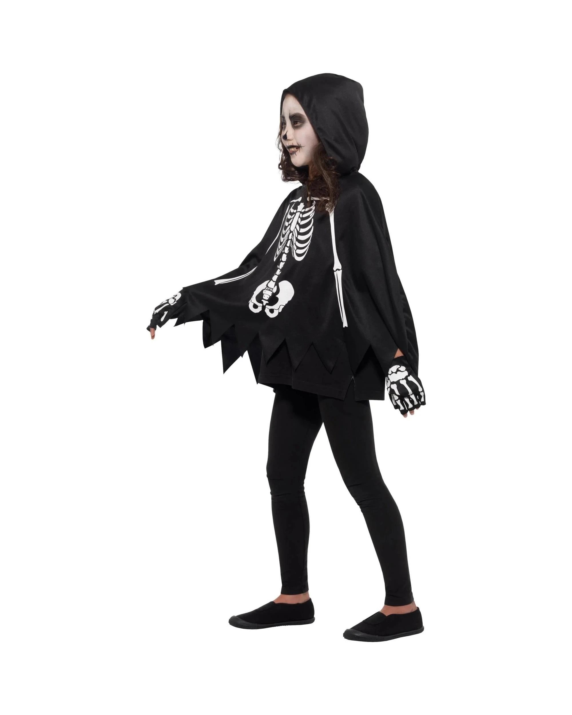 2 Unisex Skeleton Poncho Child Costume, 2 of 9