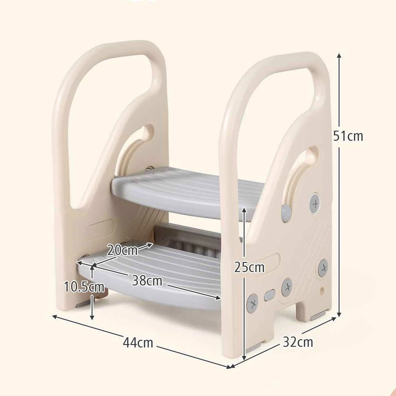 2 Costway 2-Step Stool Adjustable Helper Ladder Stool Handles Potty Training, 2 of 3