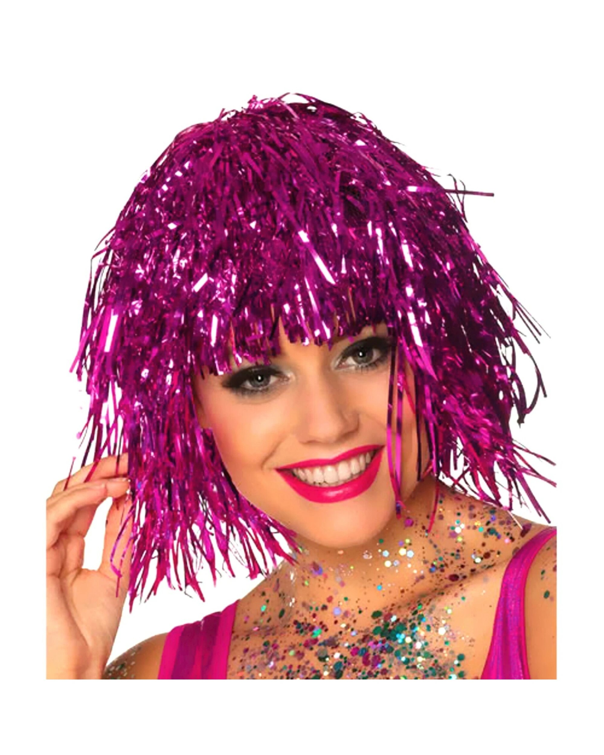 1 JD Party Tinsel Wig - Pink, 1 of 1