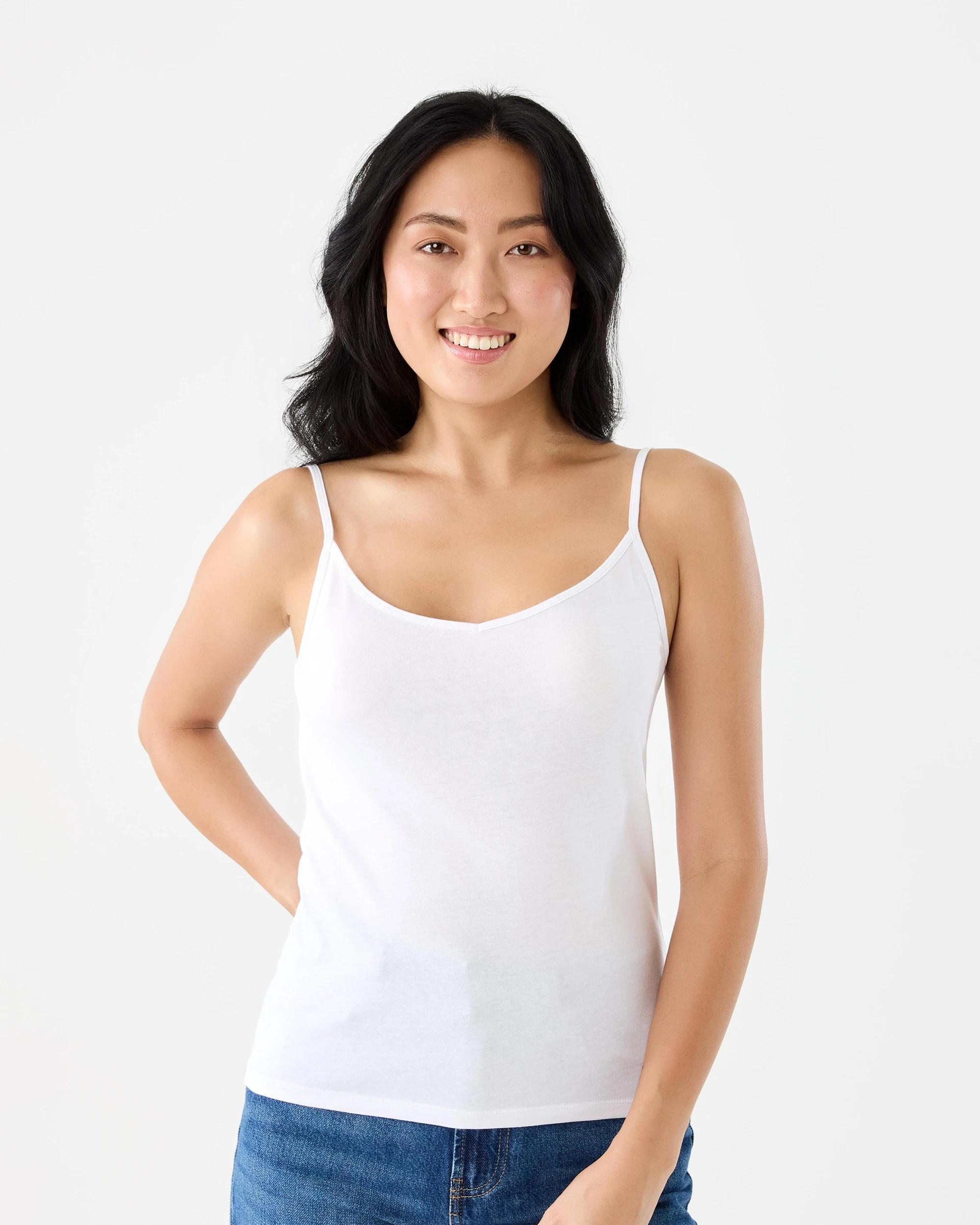 1 Sleeveless Basic Camisole White, 1 of 6