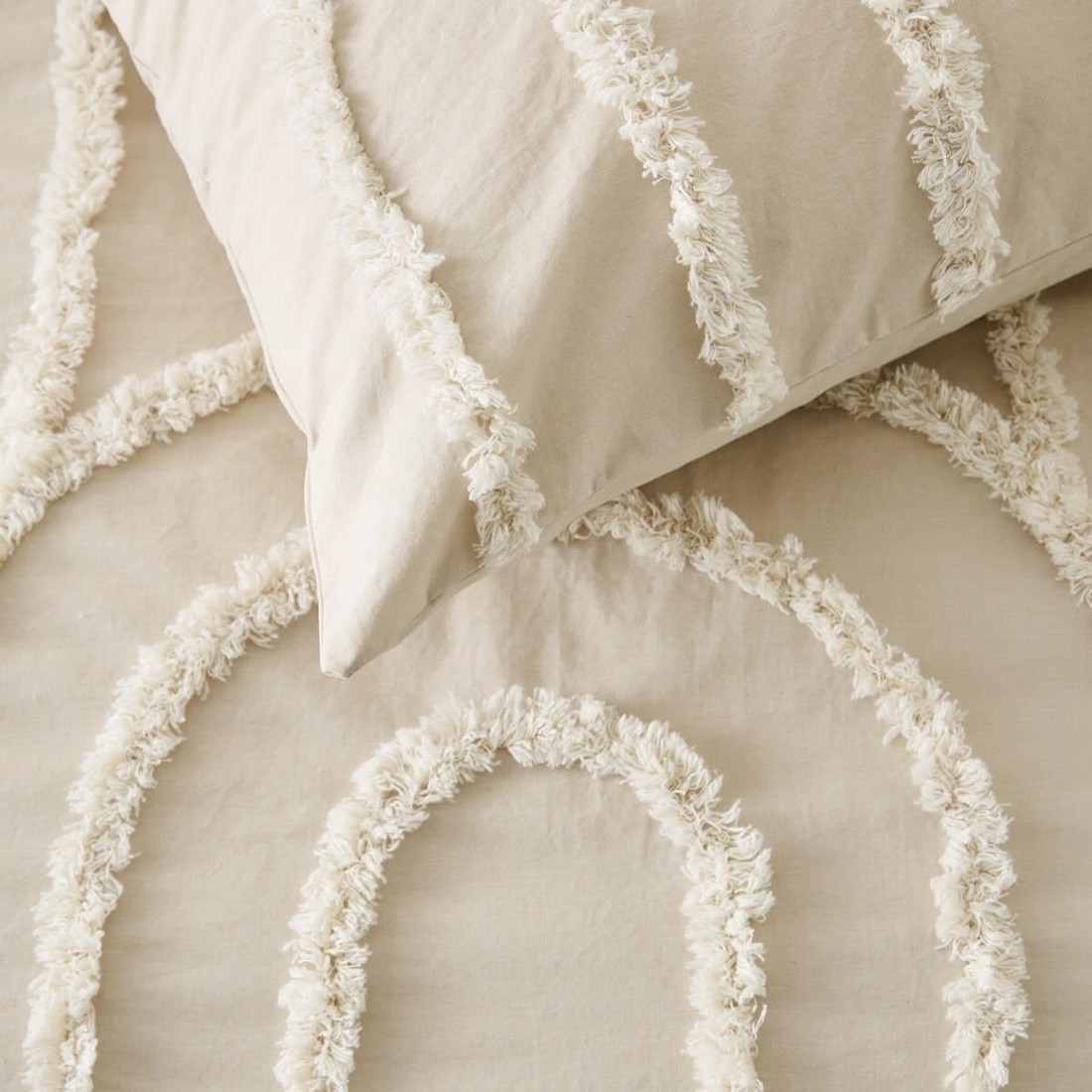 3 Avery Cotton Quilt Cover Set - Double Bed, Beige, 3 of 6