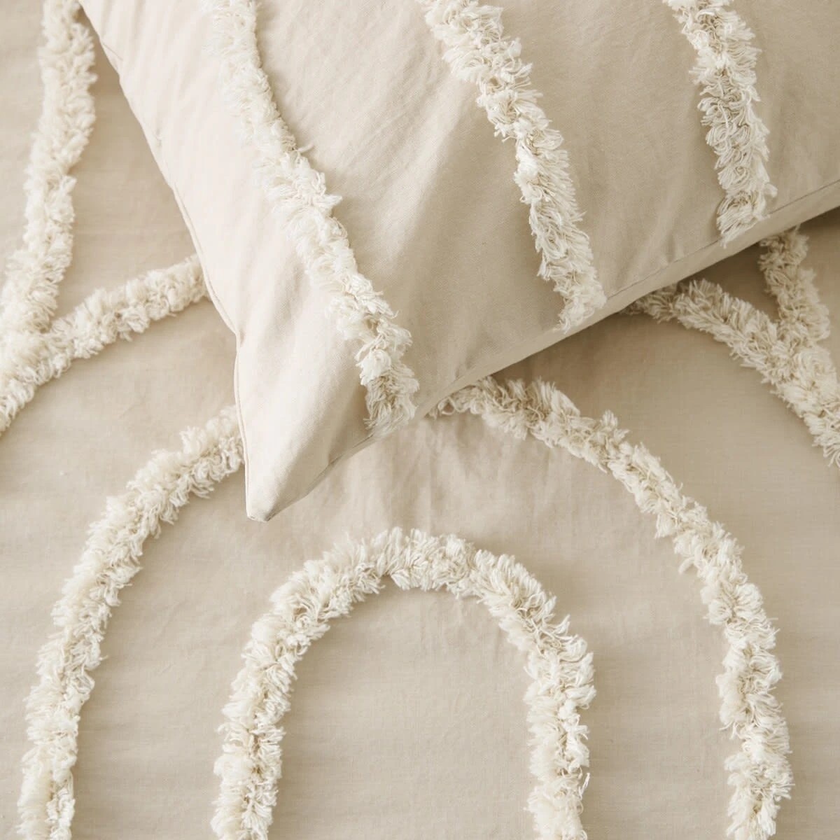 3 Avery Cotton Quilt Cover Set - Double Bed, Beige, 3 of 6