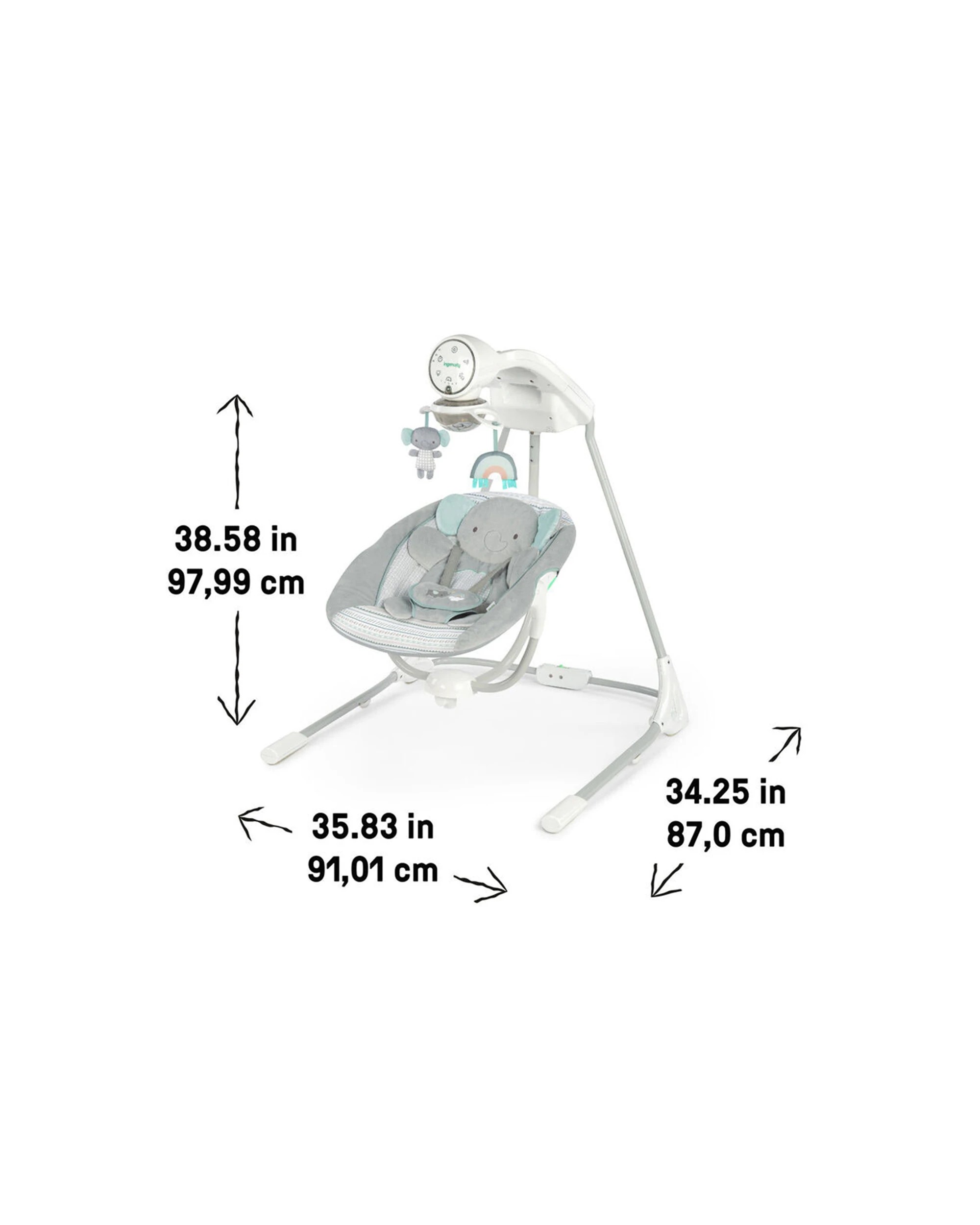 2 Ingenuity InLighten Soothing Swing Van The Elephant 0 Months USB Powered - Multi, 2 of 4