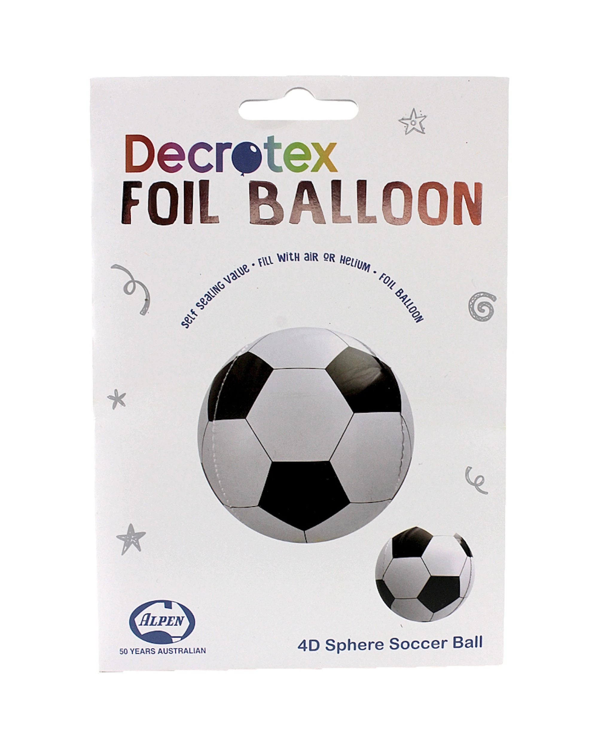 3 Alpen 4D Foil Soccer Ball Helium Balloon - Black, 3 of 4