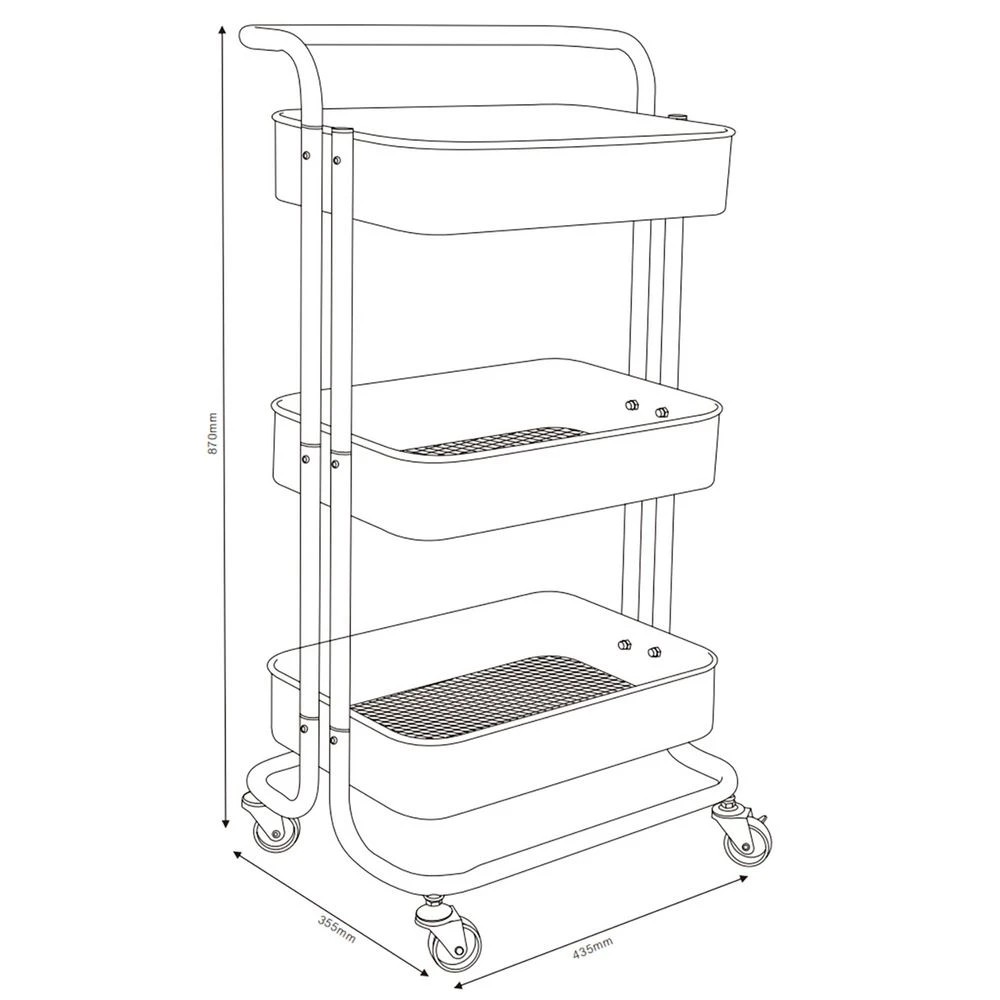 4 Otto 3-Tier Trolley White, 4 of 8