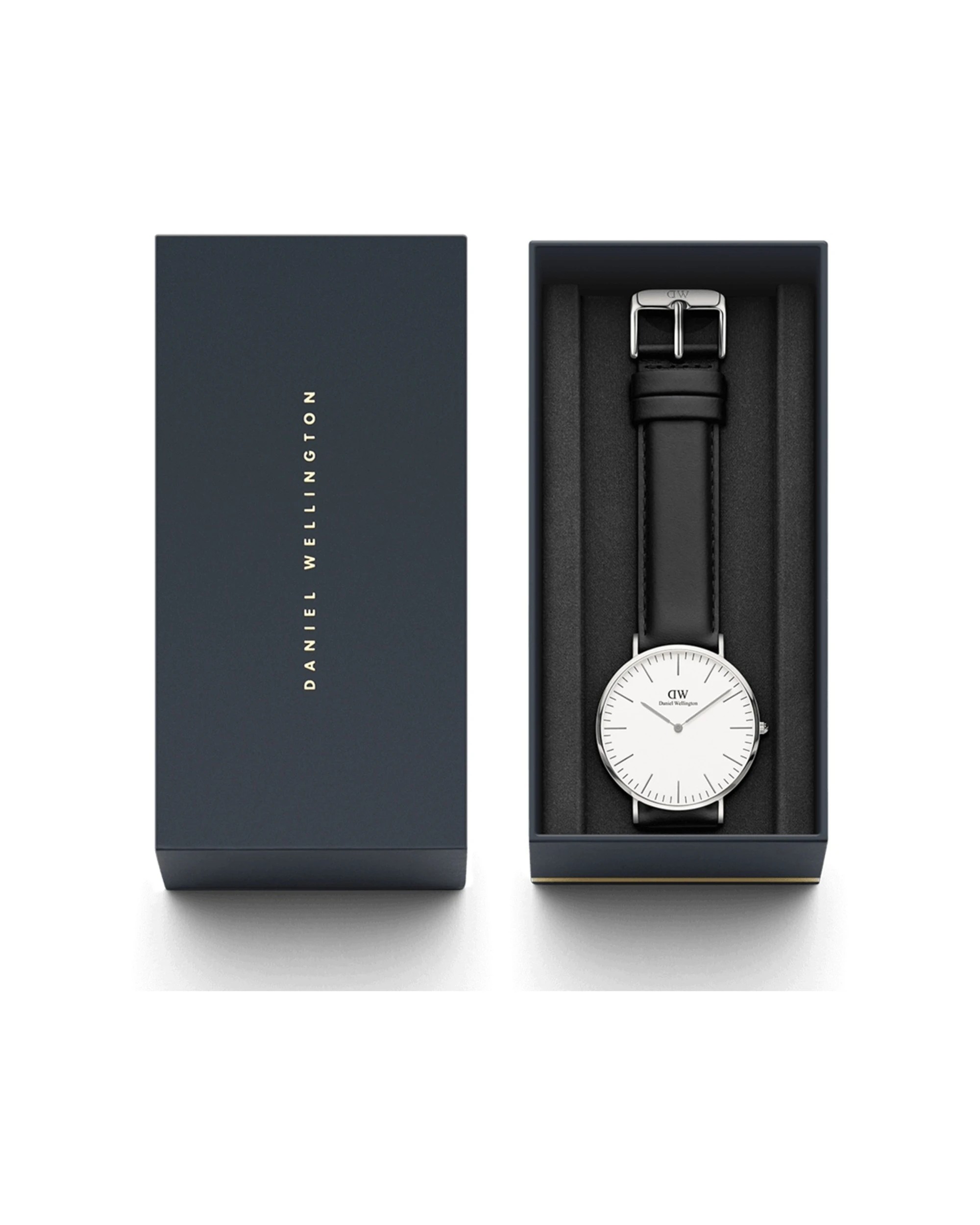 7 Daniel Wellington Classic 40mm Sheffield Silver White Dial Black Leather Watch, 7 of 7