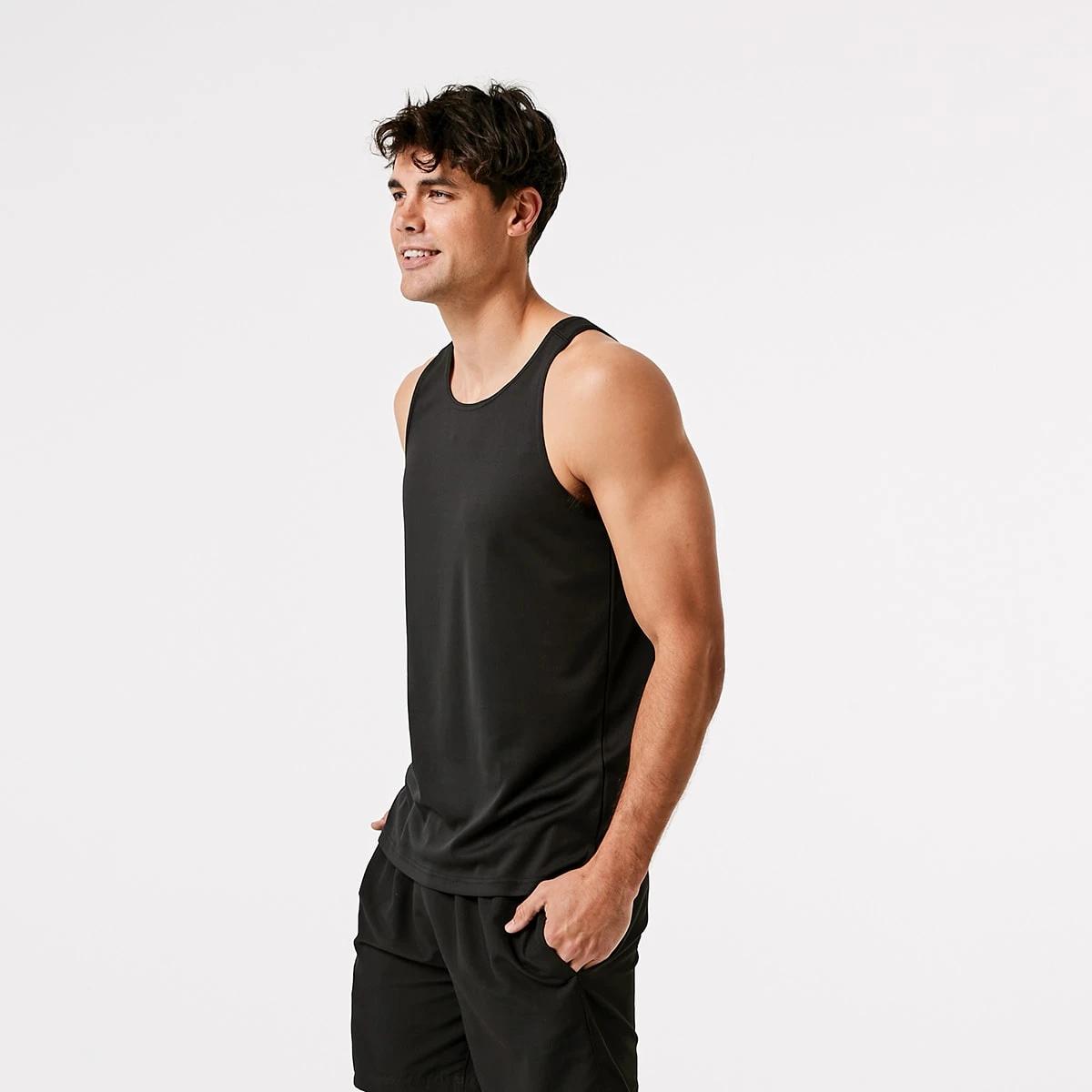 3 Active Mens Mesh Tank BLACK, 3 of 5