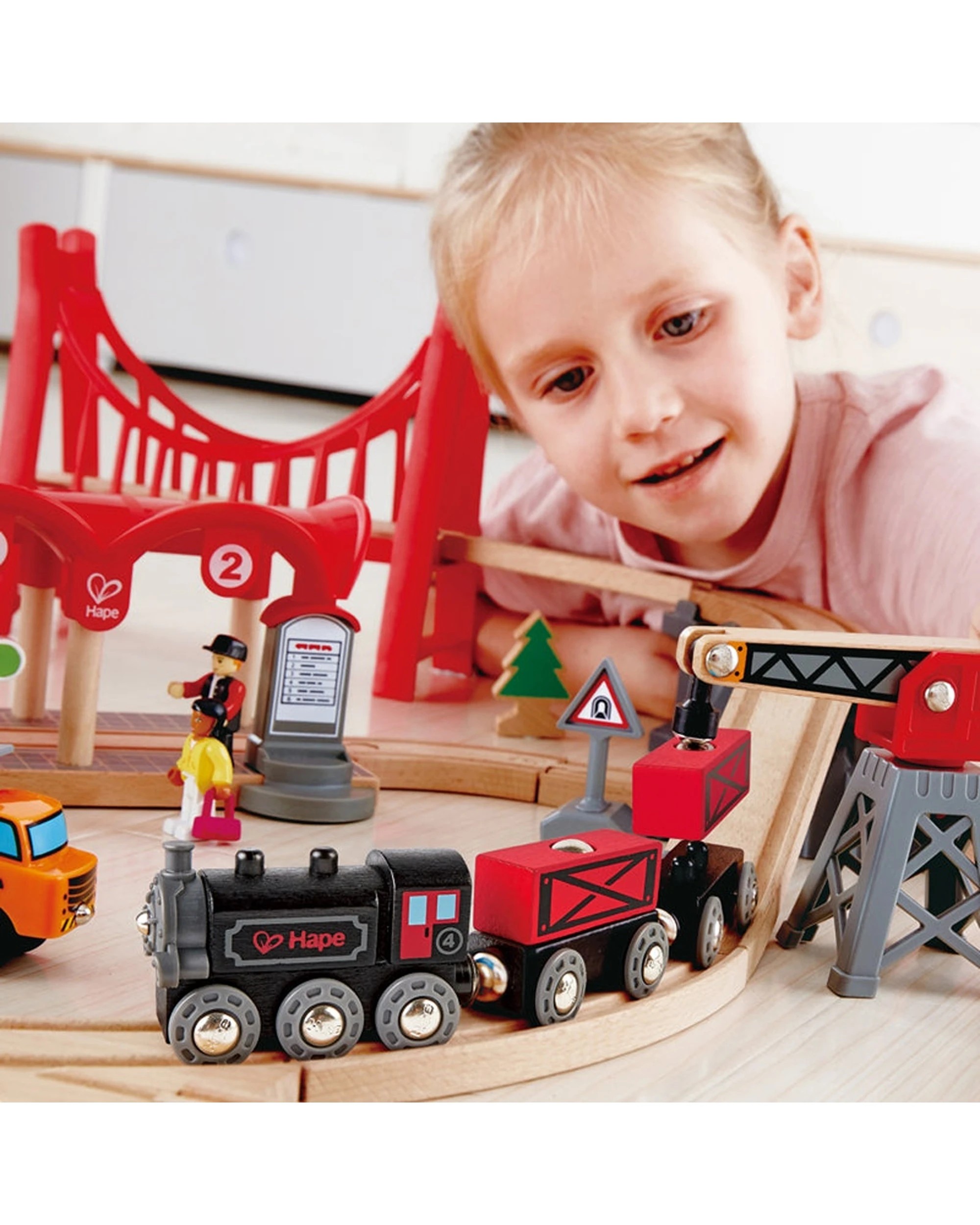 4 Hape Steam-Era Freight Train Engine Carriages Activity Toy - Multi, 4 of 4