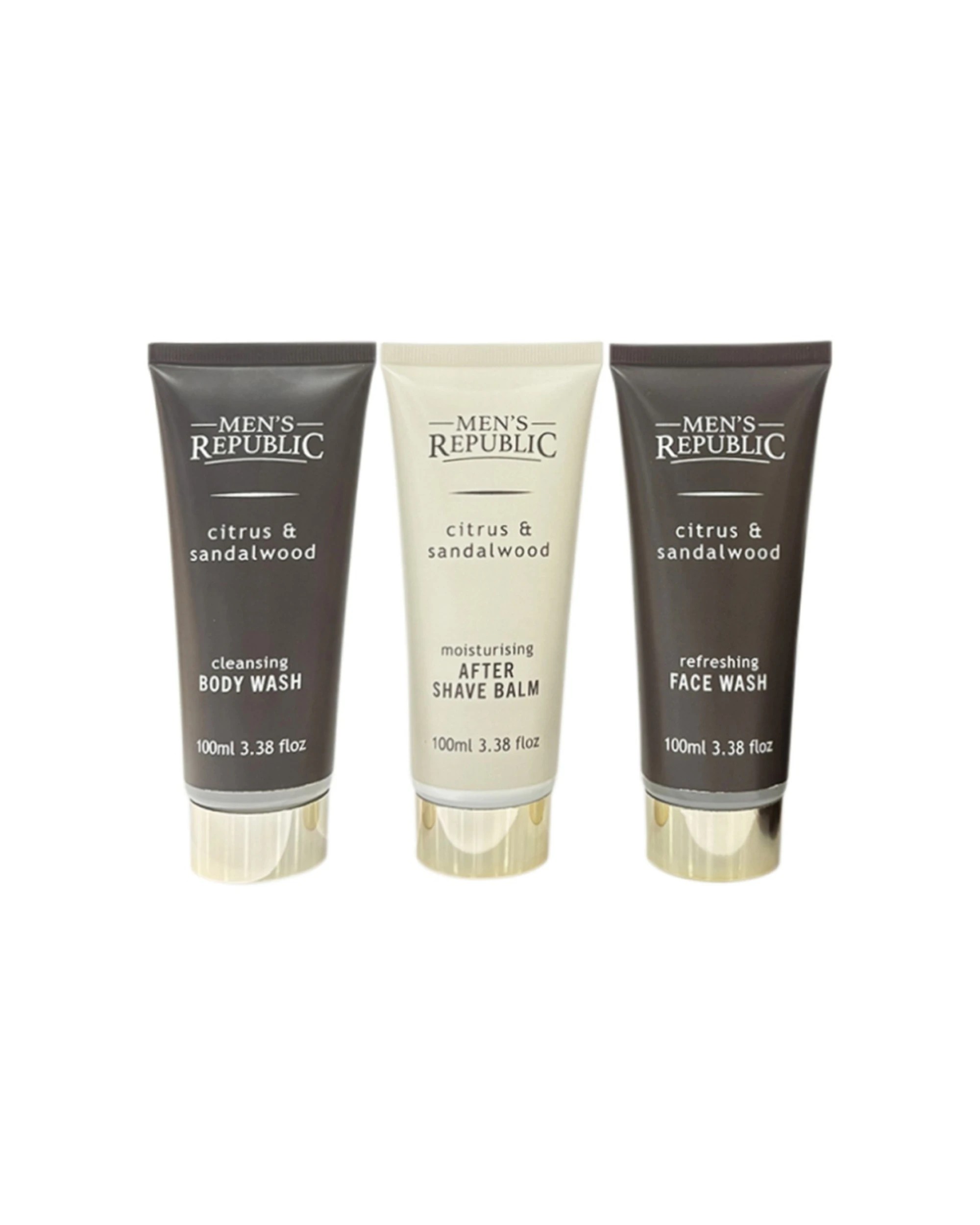 5 Men's Republic 5pc Grooming Kit Faux Leather Toiletry Bag Body Face Wash - Brown, 5 of 7