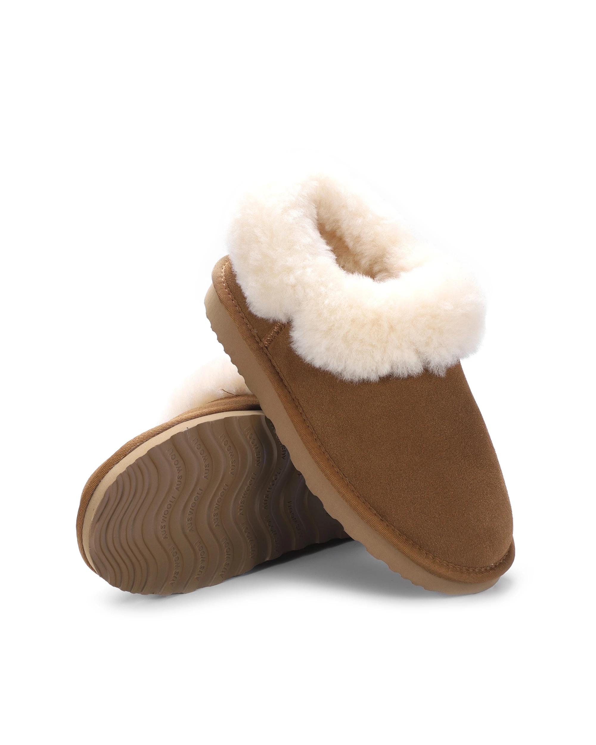 6 AUS WOOLI Sheepskin Wool Traditional Ankle UGG Slippers TAN, 6 of 6
