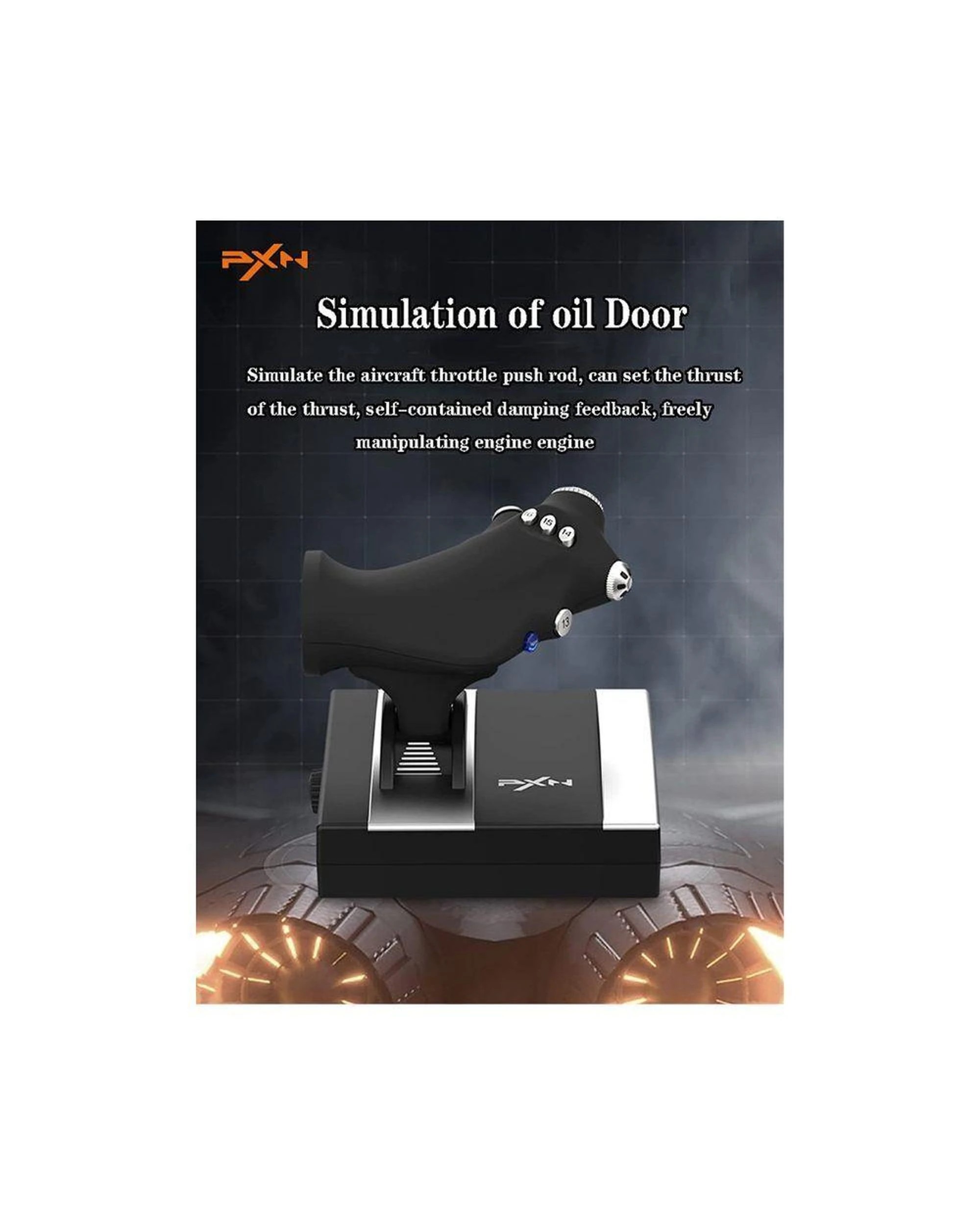 5 PXN-2119PRO Black Wired Flight Stick PC Consoles Joystick Controller for Flight Simulation Games, 5 of 10