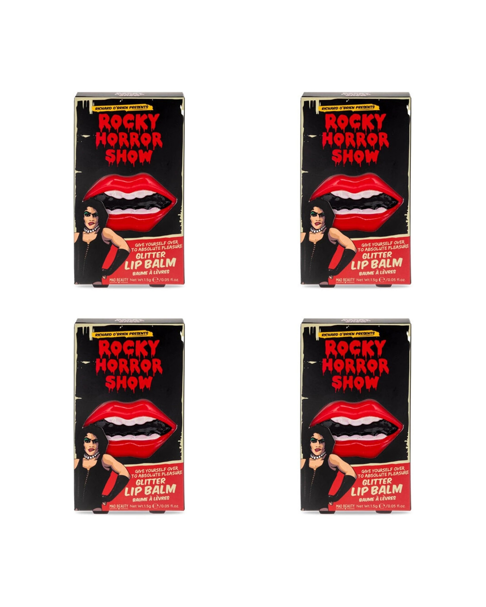 1 Rocky Horror Show 4PK Tinned Scented Moisturising Glitter Lip Balm Cherry - Multi, 1 of 4