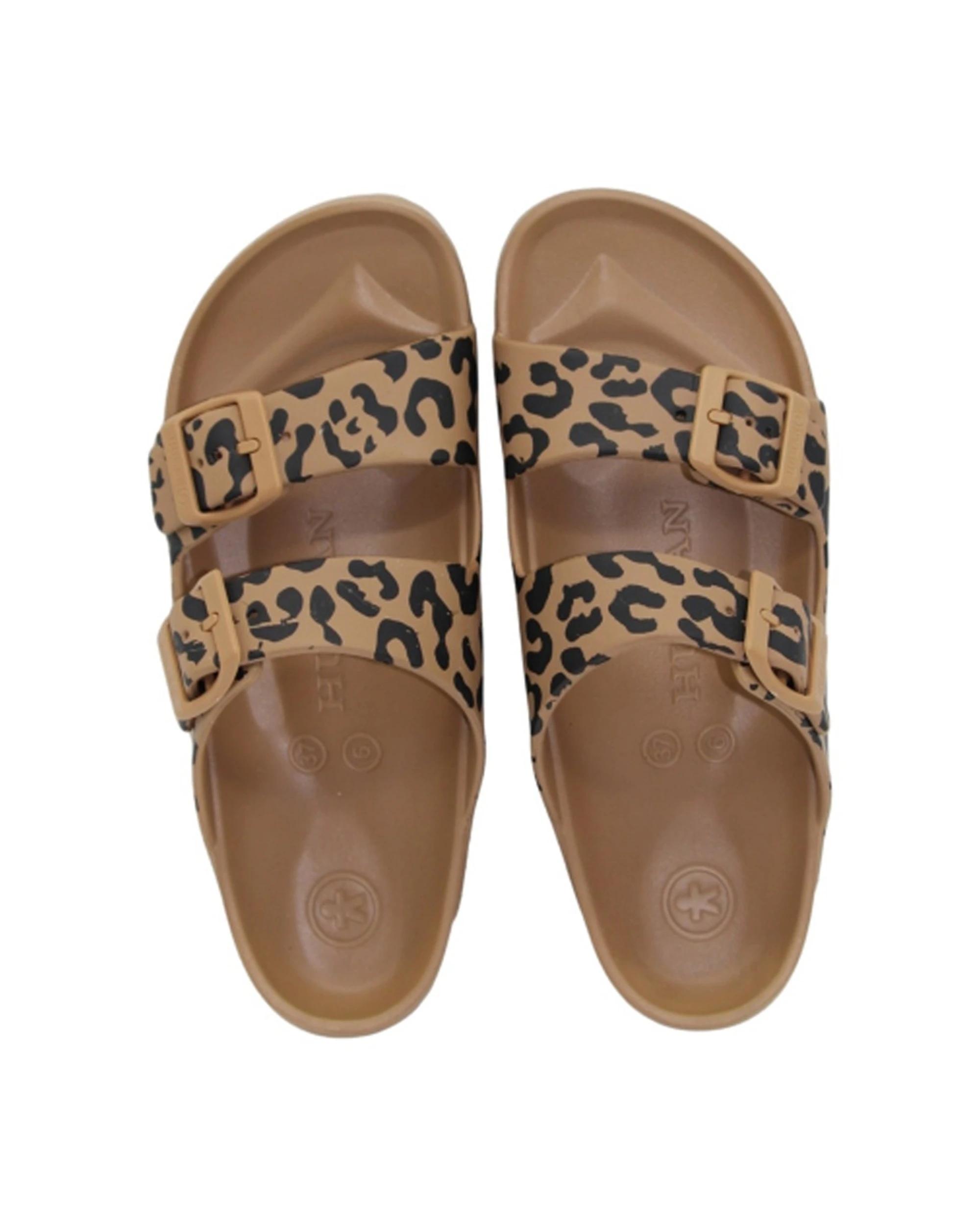 5 Human Shoes Ripe Women's Sandals Double Buckle Super Soft Choc OCELOT, 5 of 5