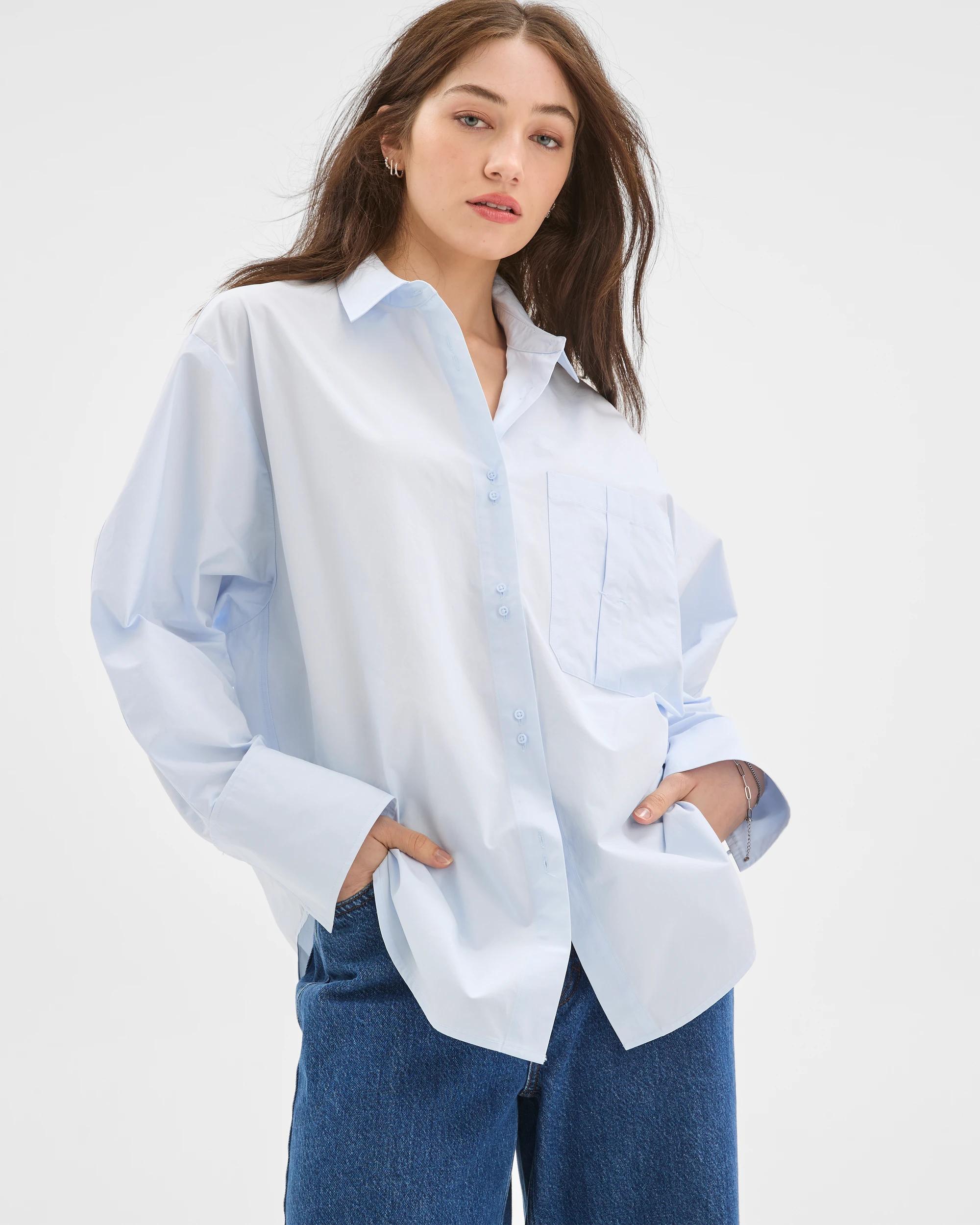 1 Lily Loves Australian Cotton Poplin Shirt GLACIER, 1 of 6