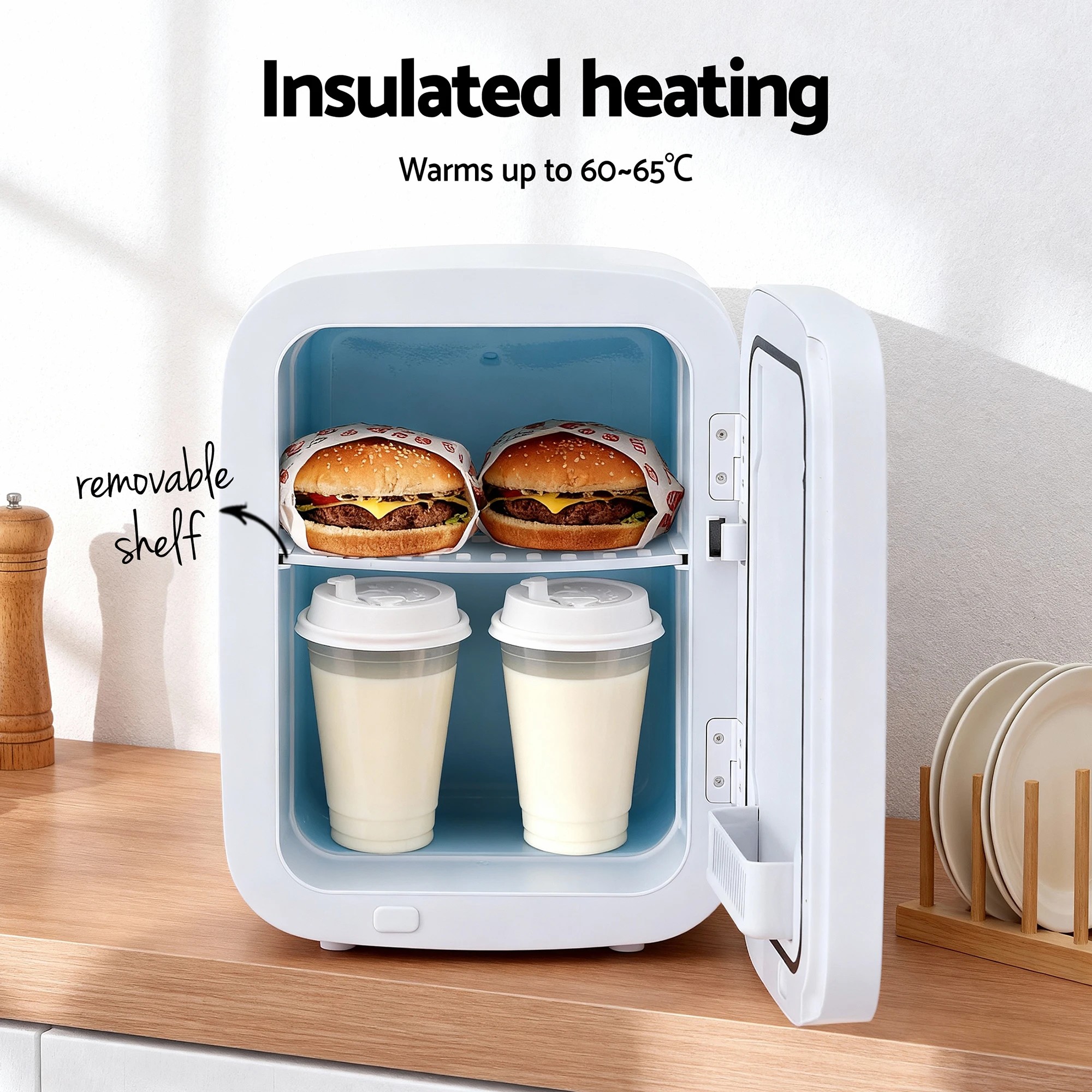 6 Glacio Mini Fridge Portable  Electric Cooler Warmer Car Office 12V 220V - White, 6 of 8